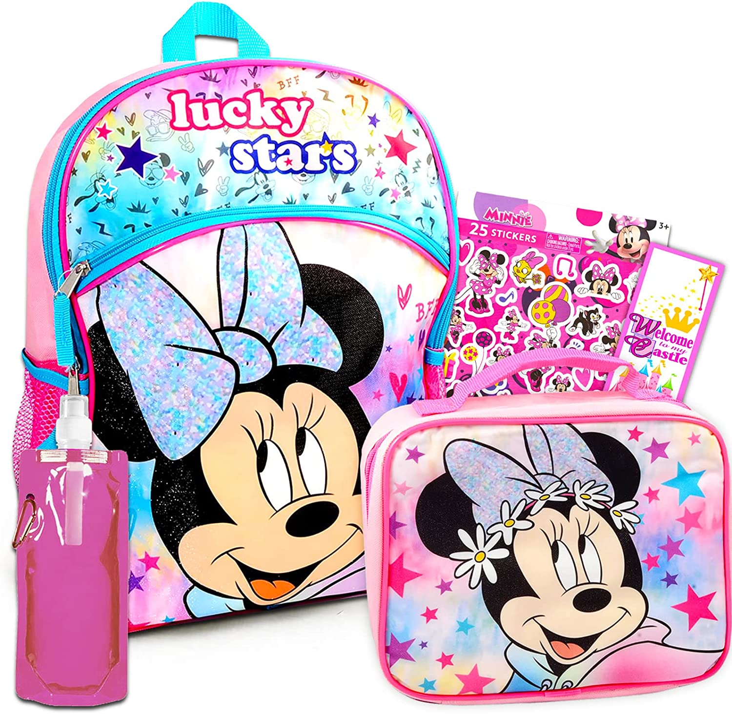 Mochila Minnie Mouse Con Lonchera Para Niñas