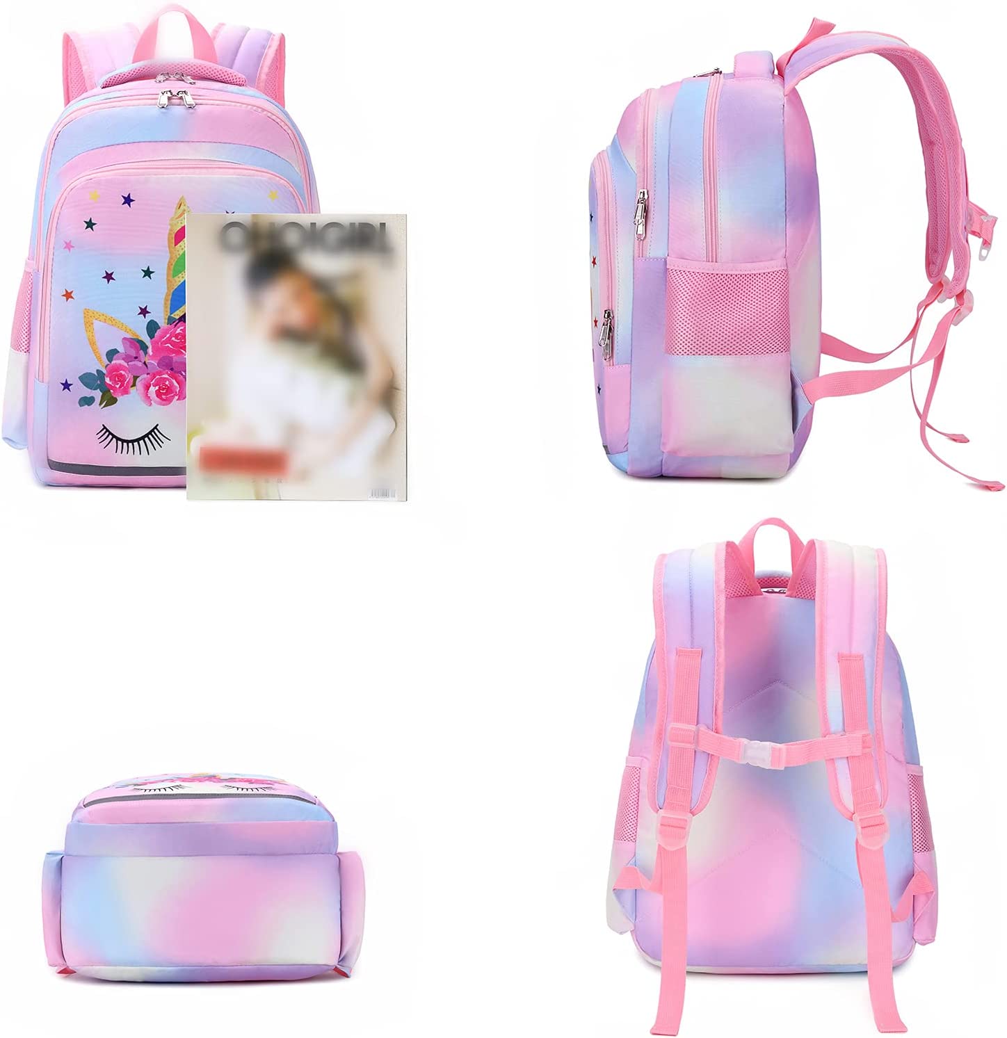 Mochila Escolar Con Lonchera Unicornio Grande