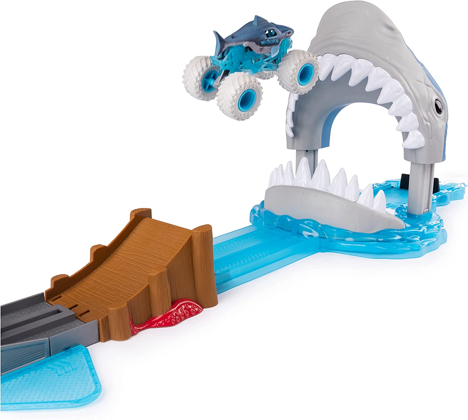 Monster Jam Pista Lanzador Y Vehiculo Megalodon