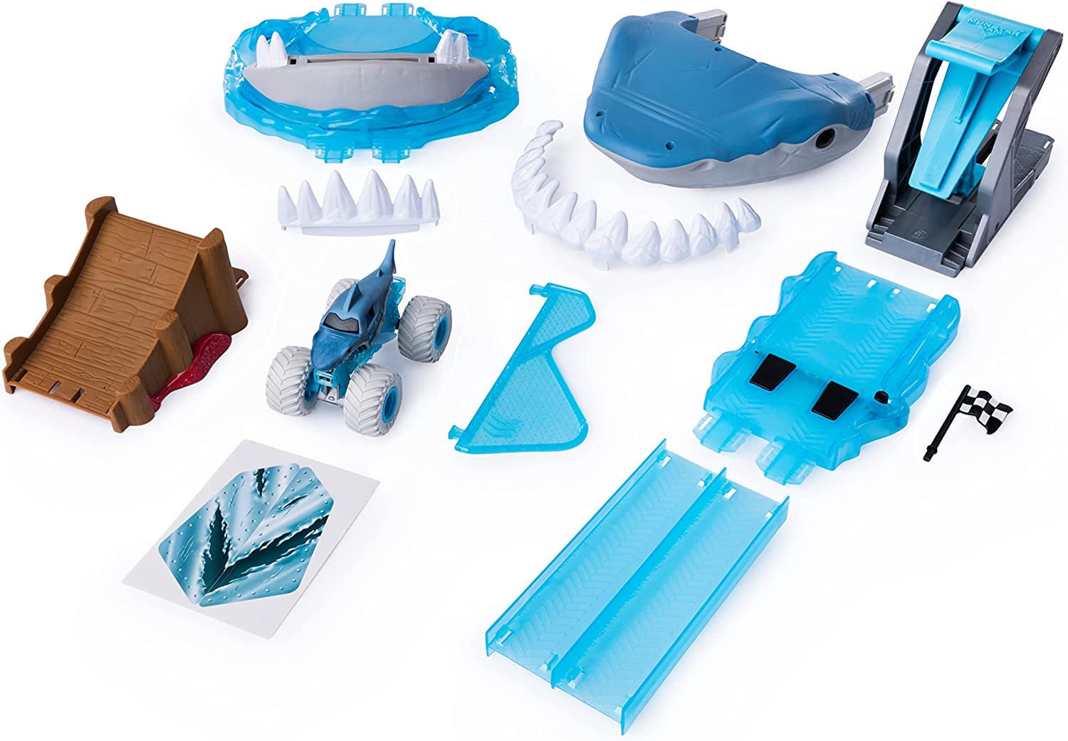 Monster Jam Pista Lanzador Y Vehiculo Megalodon