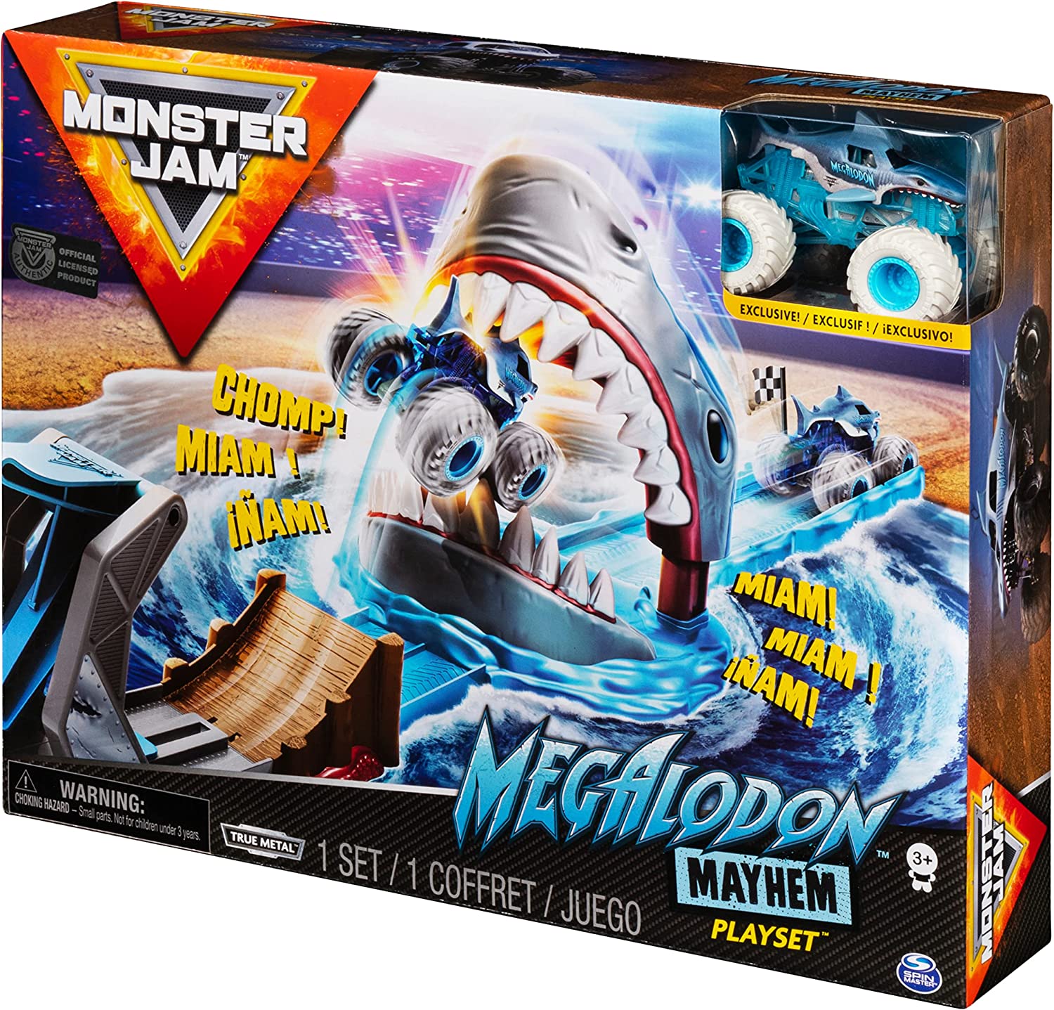 Monster Jam Pista Lanzador Y Vehiculo Megalodon