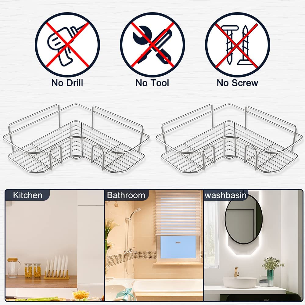 Organizador De Ducha Acero Inoxidable set x2