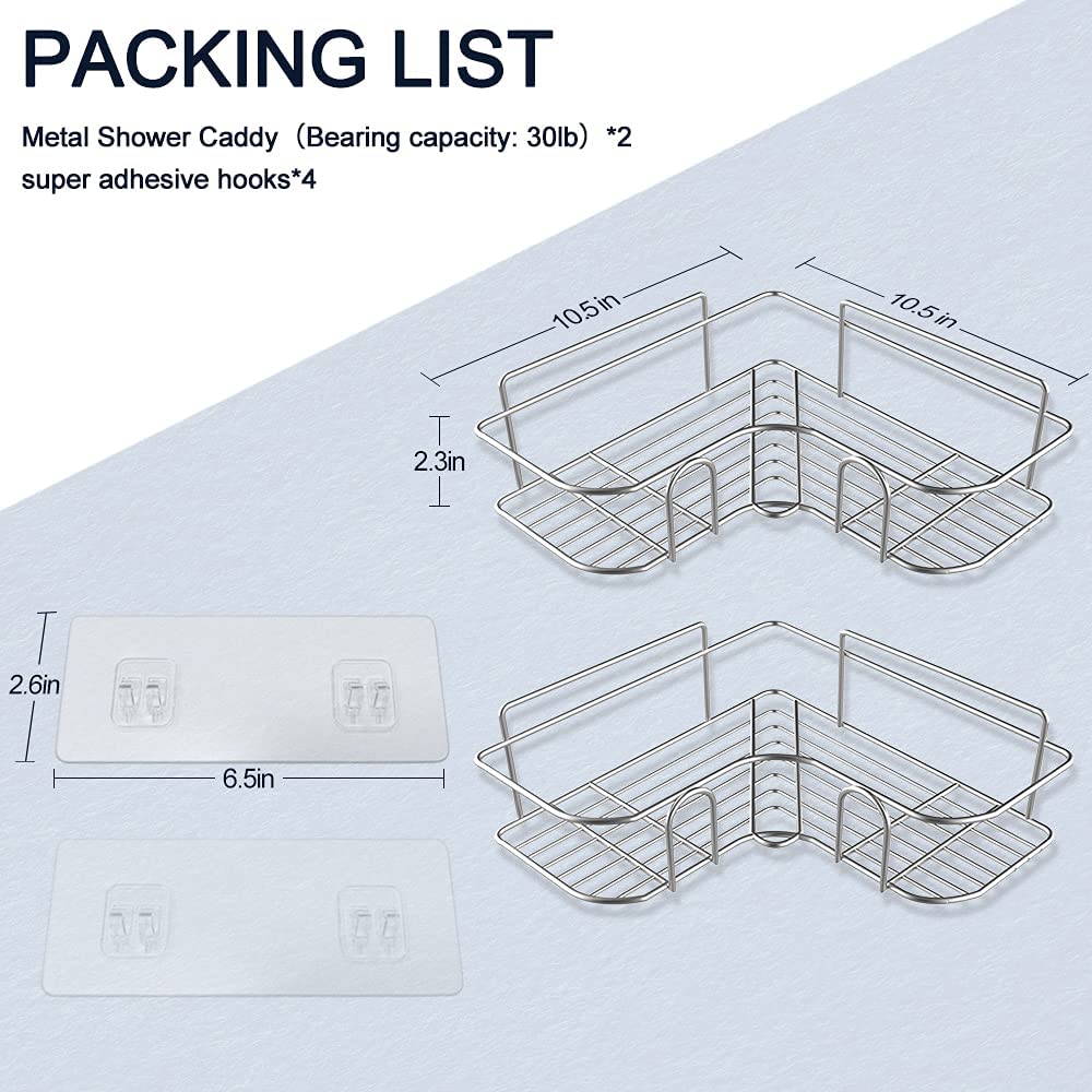 Organizador De Ducha Acero Inoxidable set x2