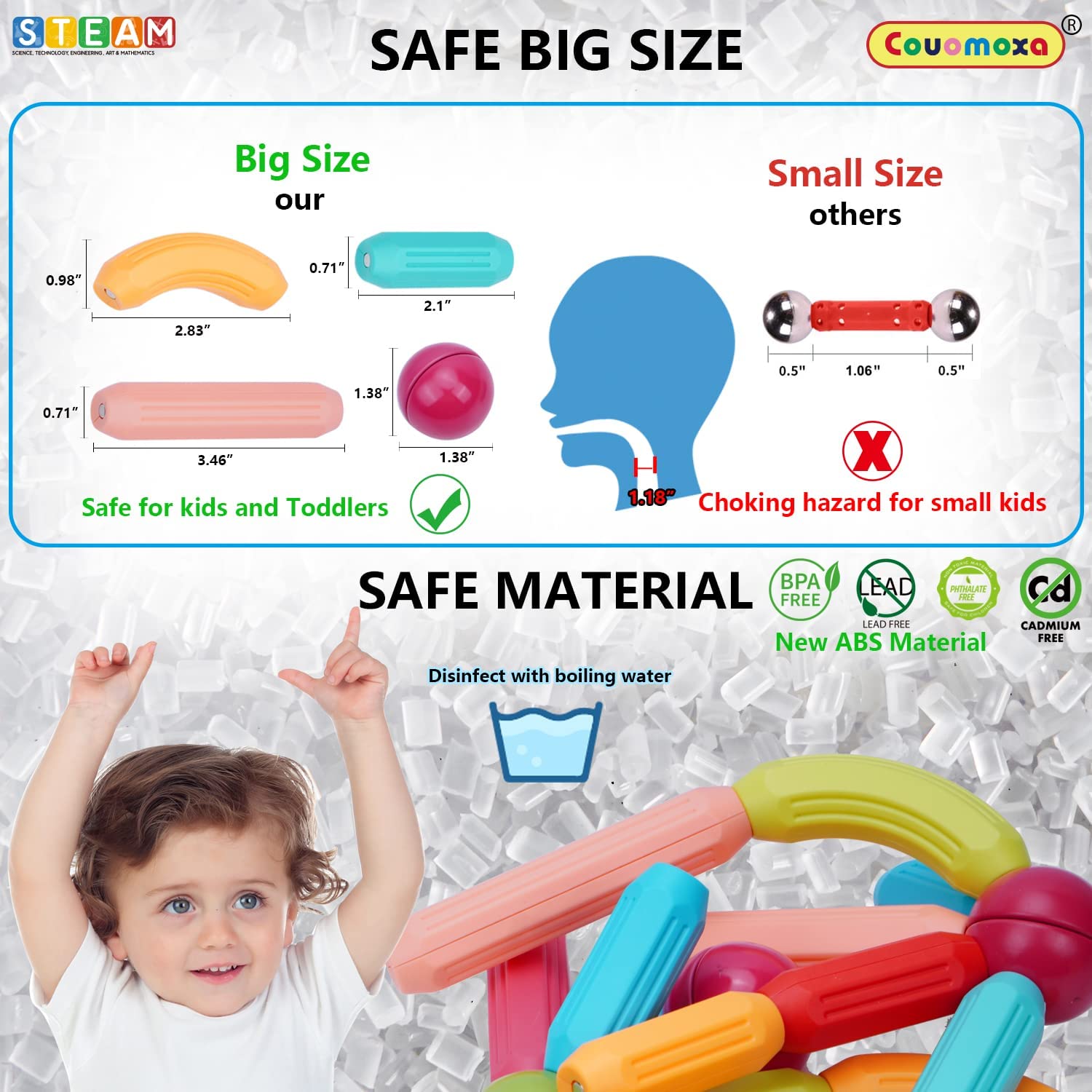 74 Piezas Magnéticas Aprendizaje Preescolar