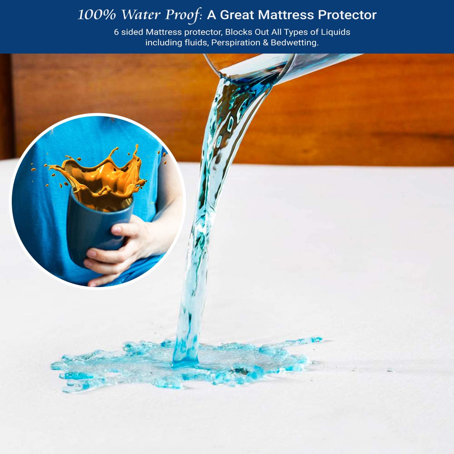 Protector de colchón 100% algodón de rizo impermeable.