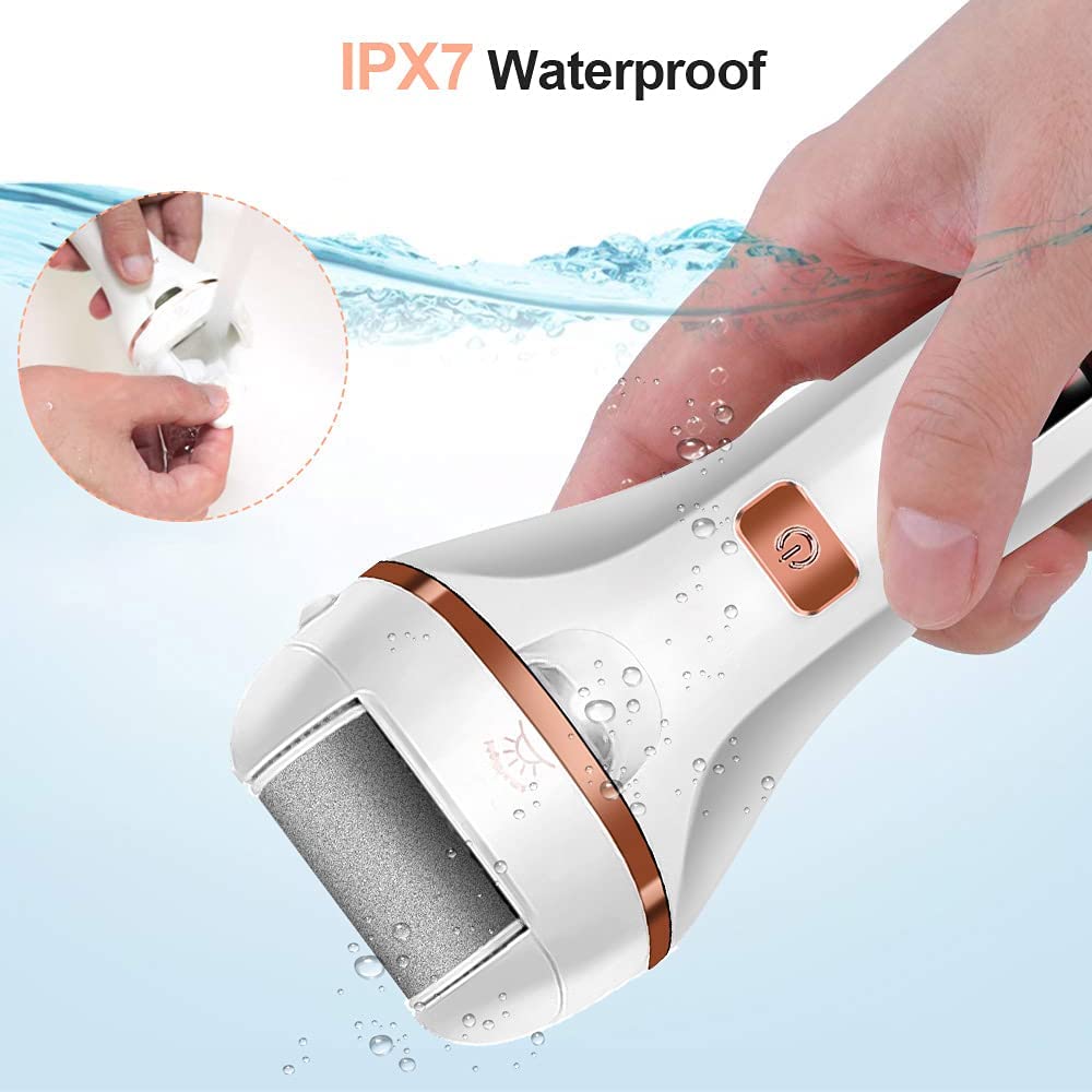 Eliminador de callos eléctrico con accesorios.