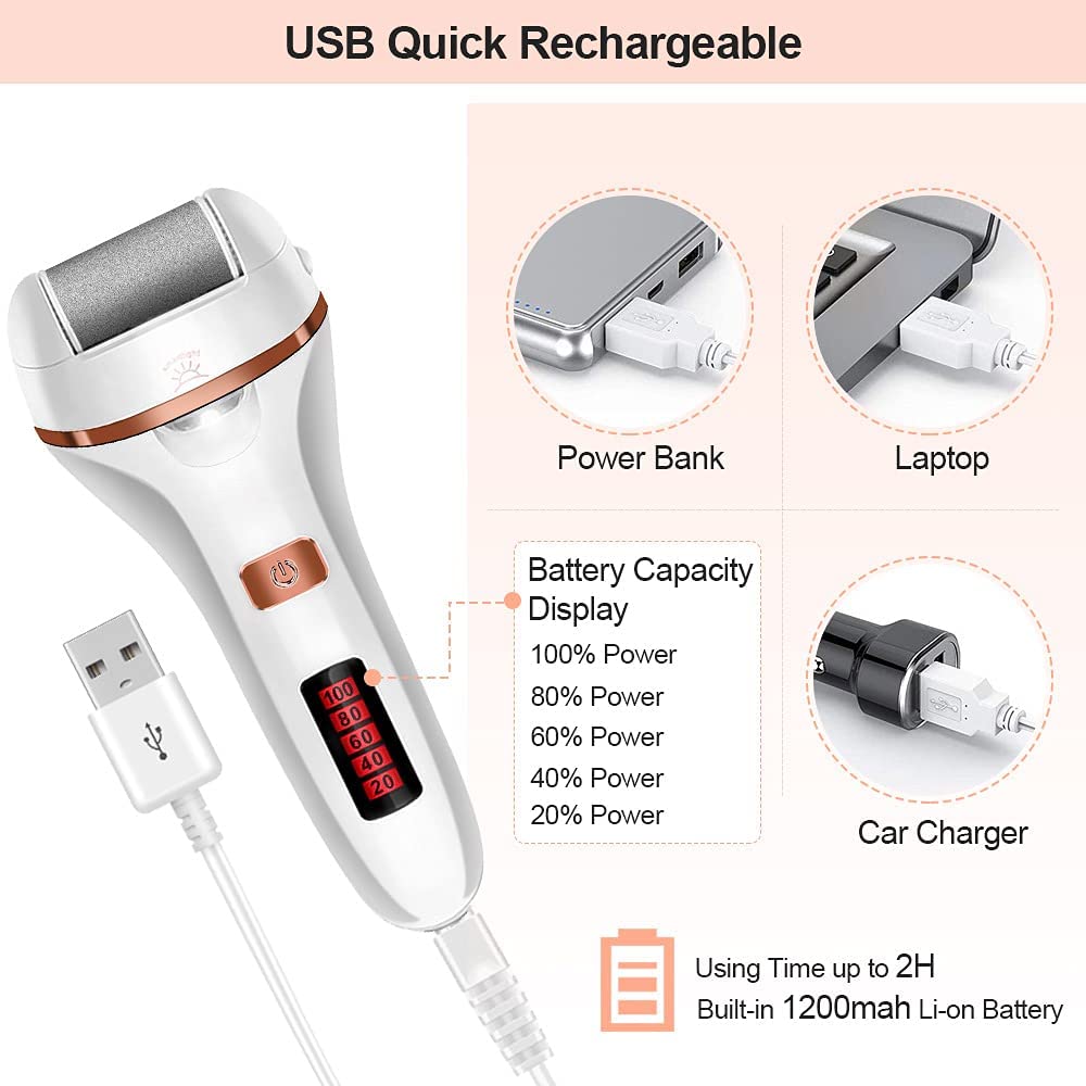 Eliminador de callos eléctrico con accesorios.