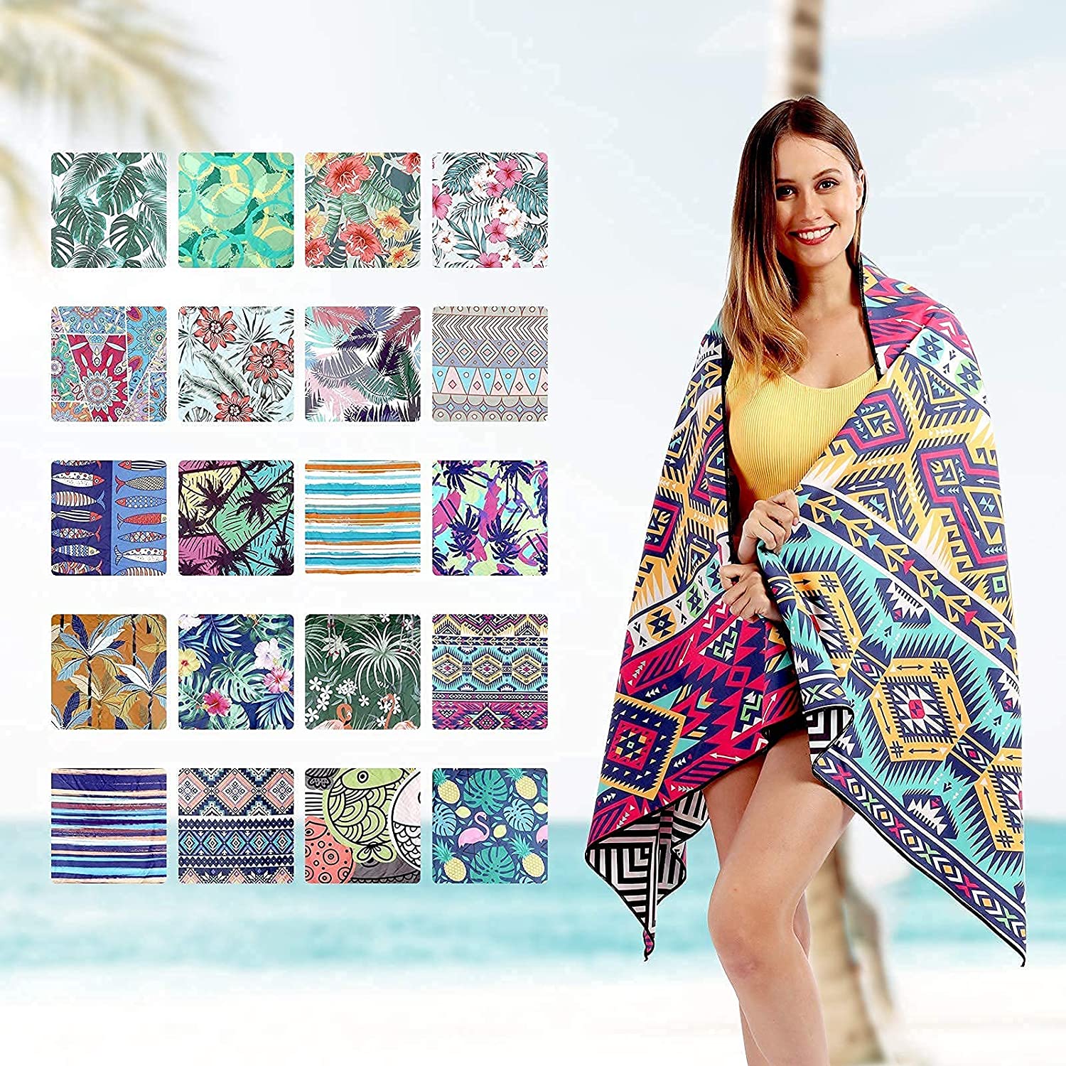 Toalla De Playa Libre De Arena Secado Rápido