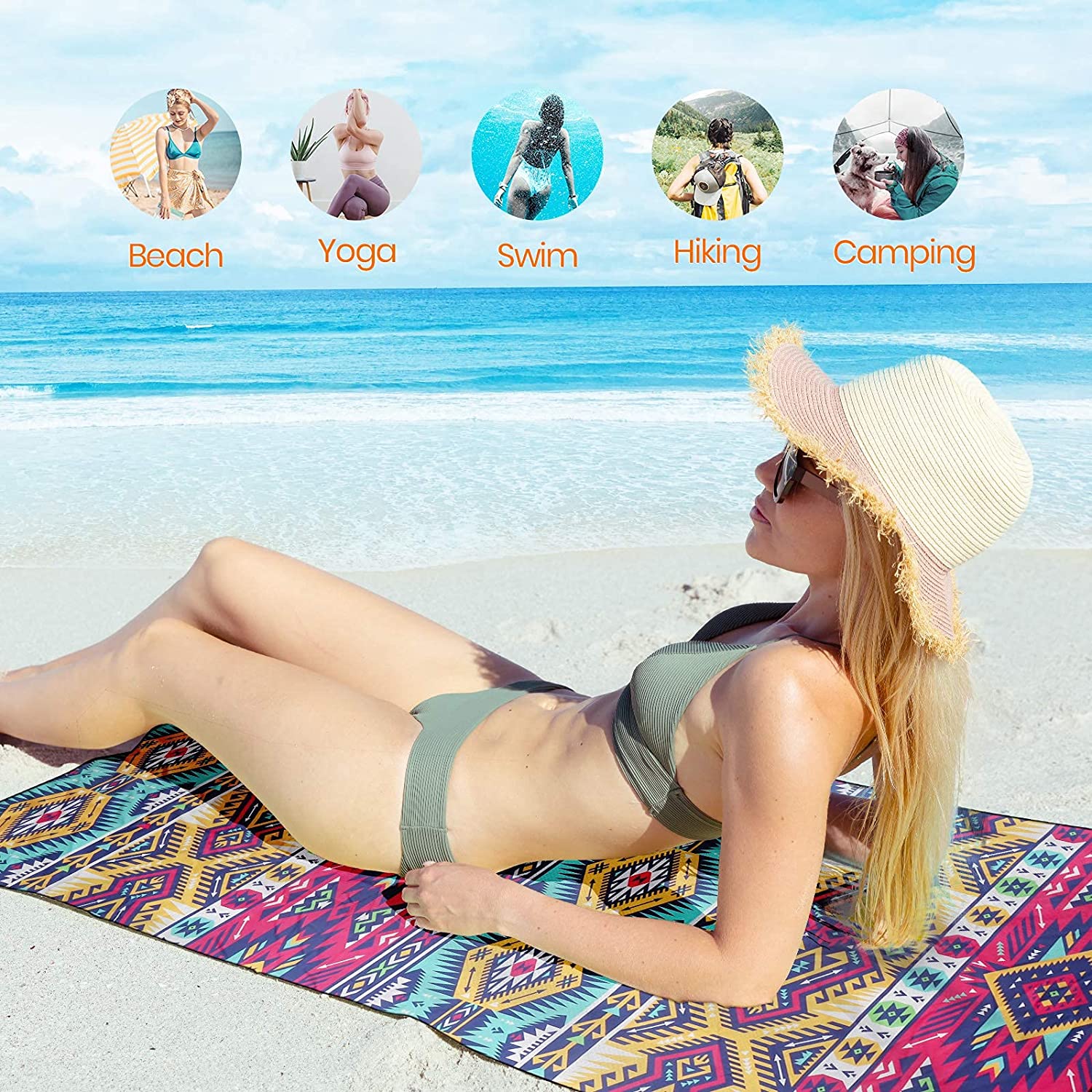 Toalla De Playa Libre De Arena Secado Rápido