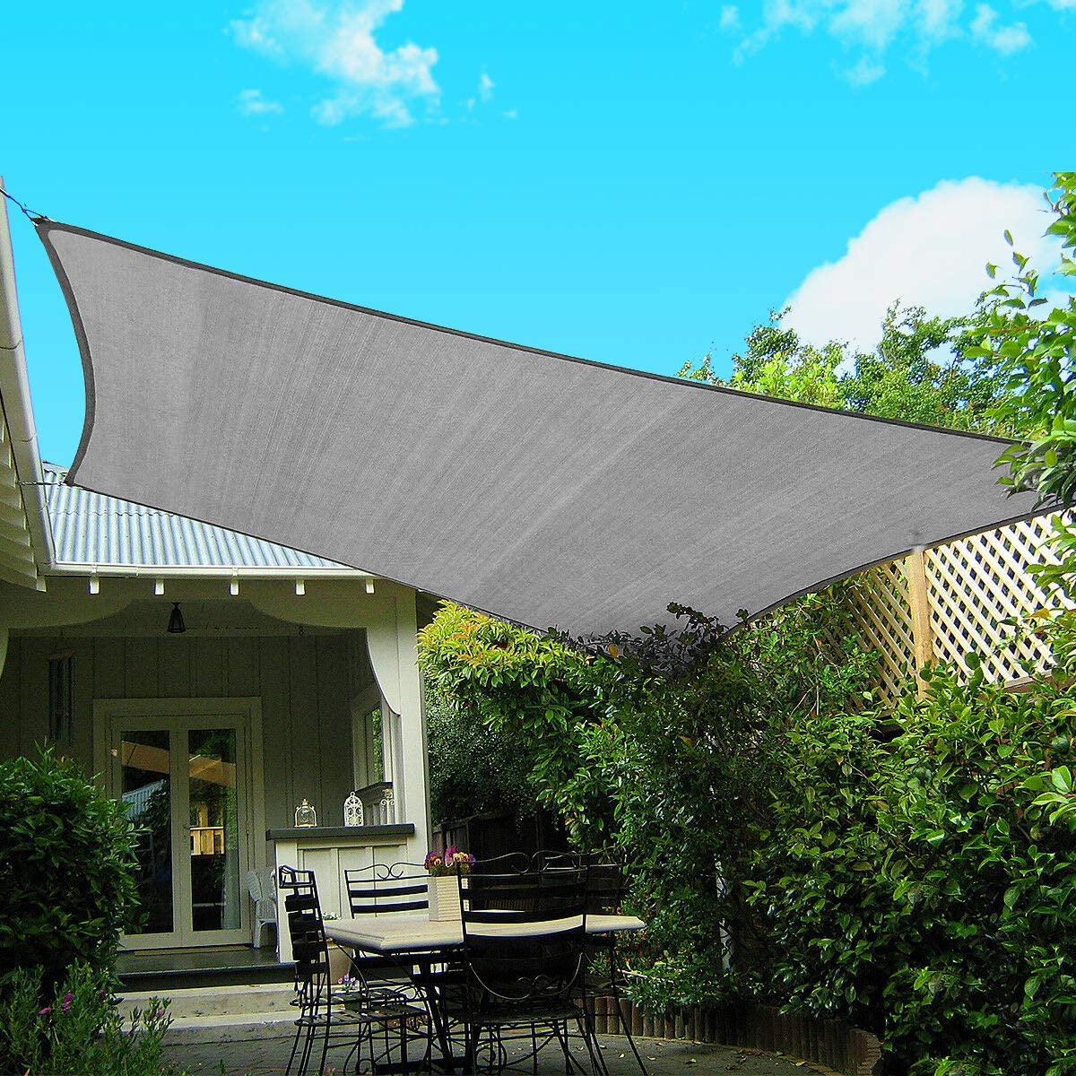 Toldo Rectangular Extra Fuerte Gris Tipo Vela
