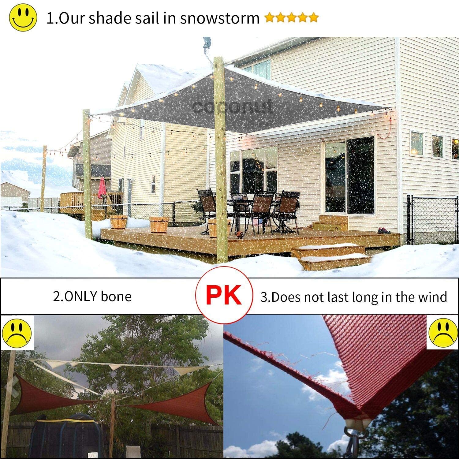 Toldo Rectangular Extra Fuerte Gris Tipo Vela