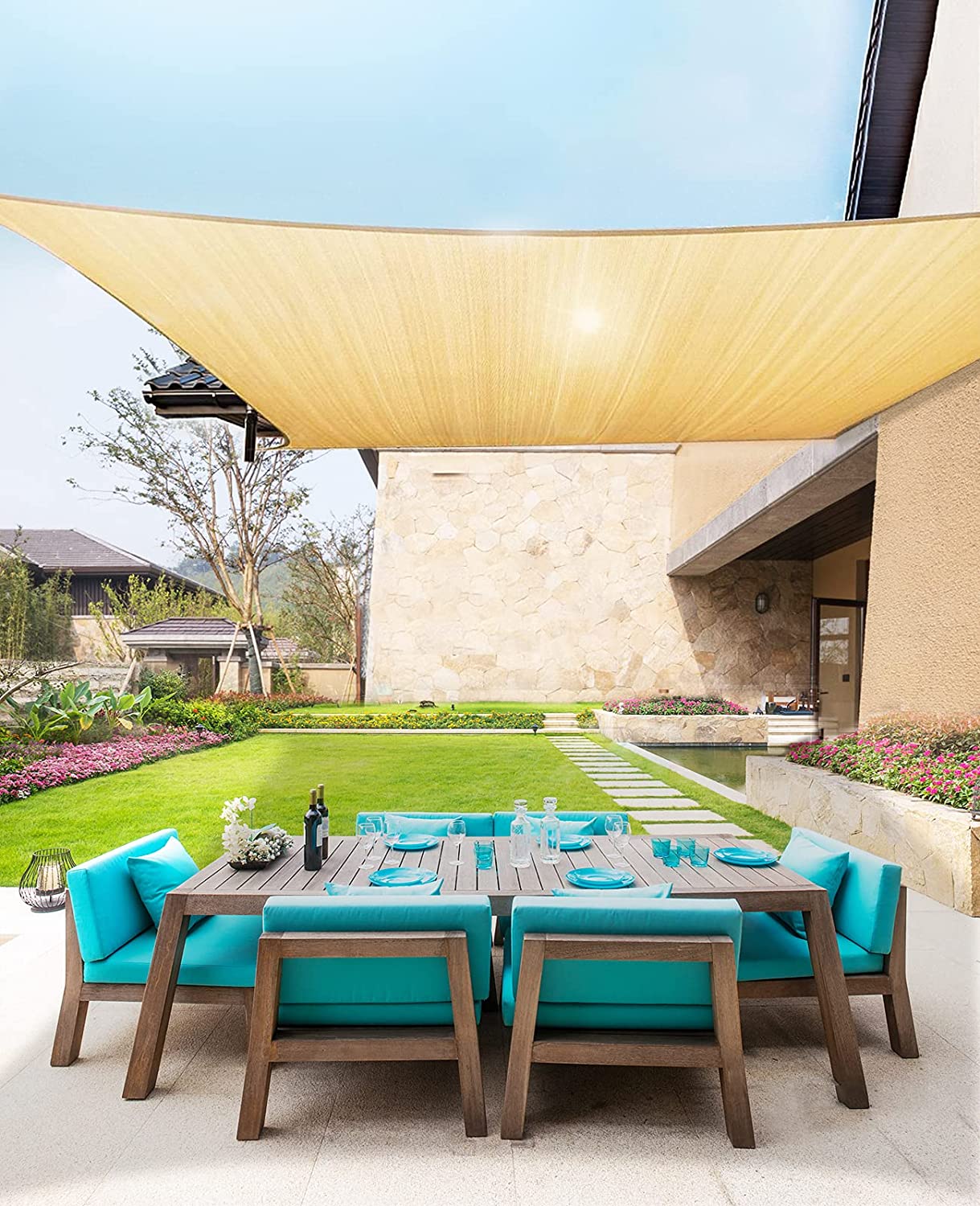 Toldo Vela Rectangular Para Jardín Bloque Uv Teletiendauy