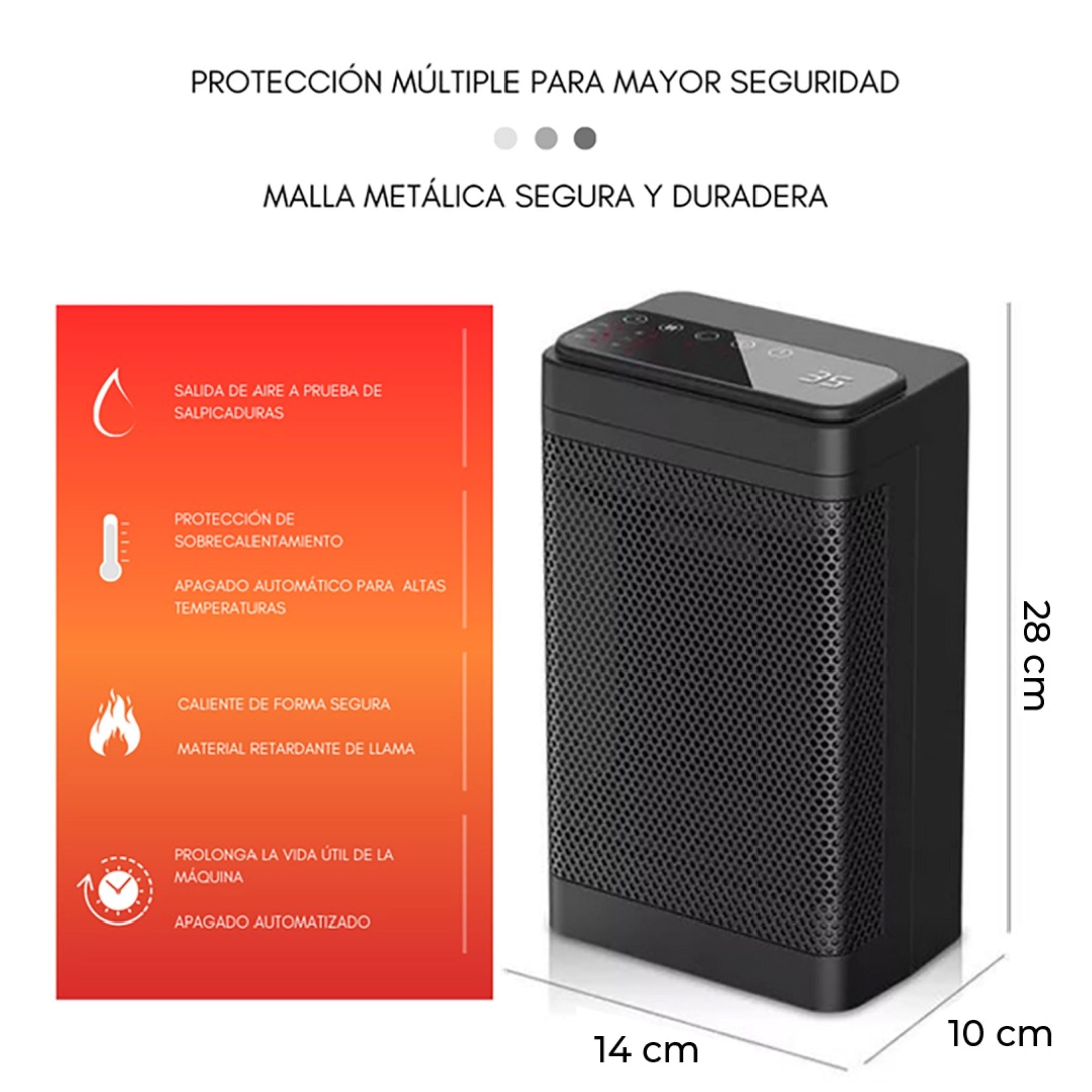 Calefactor de Cerámica Portátil con Control Remoto