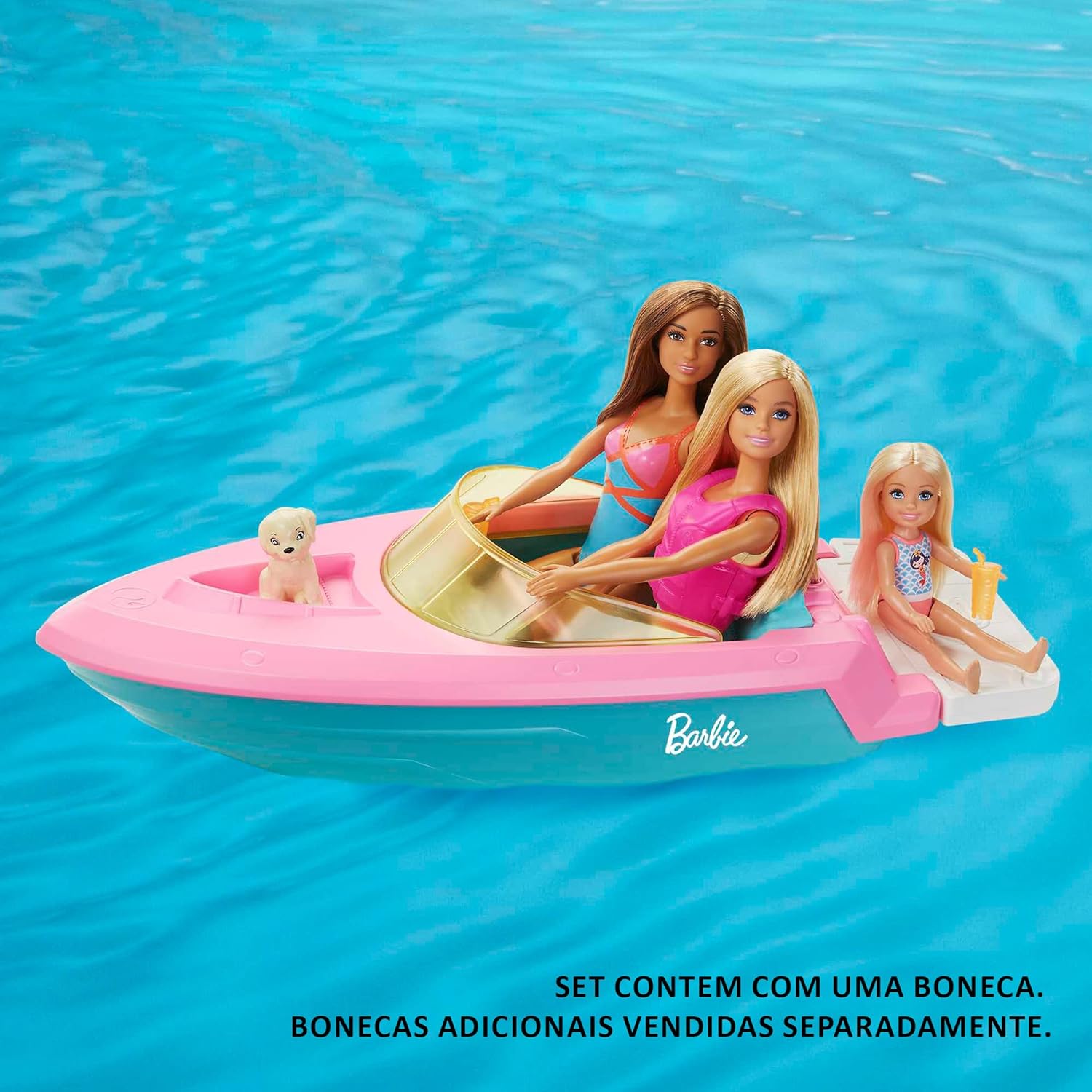 Muñeca Barbie Con Lancha Y Mascota Original