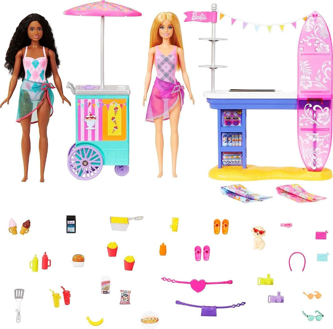 Barbie Paseo De Playa Malibu Con Dos Muñecas