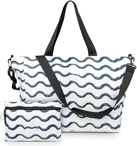 Bolso De Playa + Neceser Impermeable Lona Grande