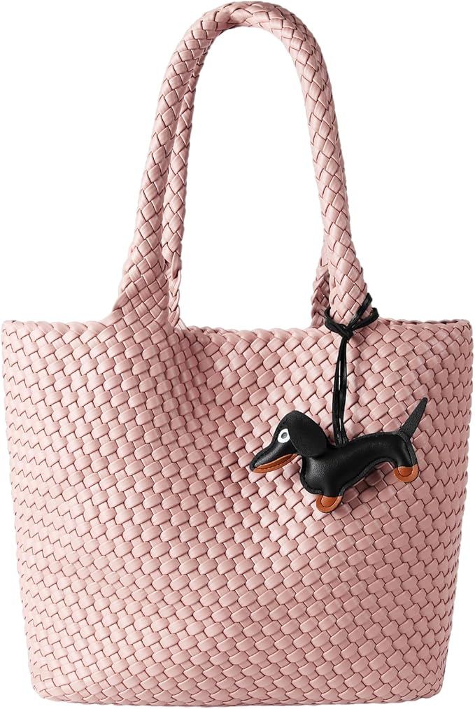 Cartera De Cuero Vegano Tejida A Mano Grande