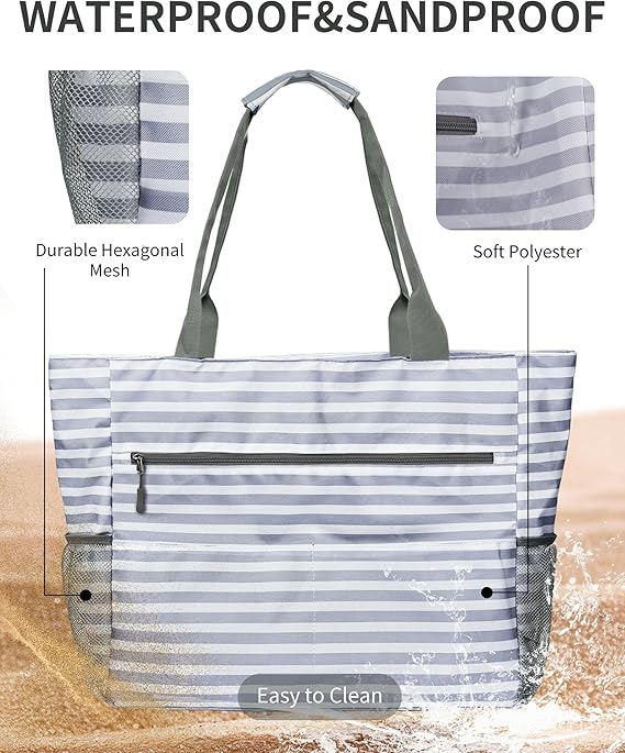 Bolso De Playa y Piscina Impermeable Con Neceser