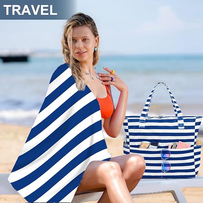 Bolso De Playa Impermeable Con Bolsillo Ropa Húmeda +toalla