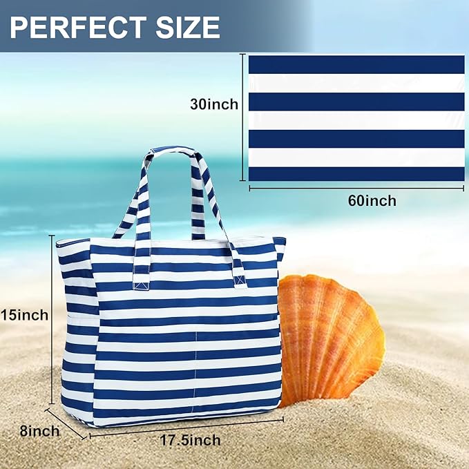 Bolso De Playa Impermeable Con Bolsillo Ropa Húmeda +toalla