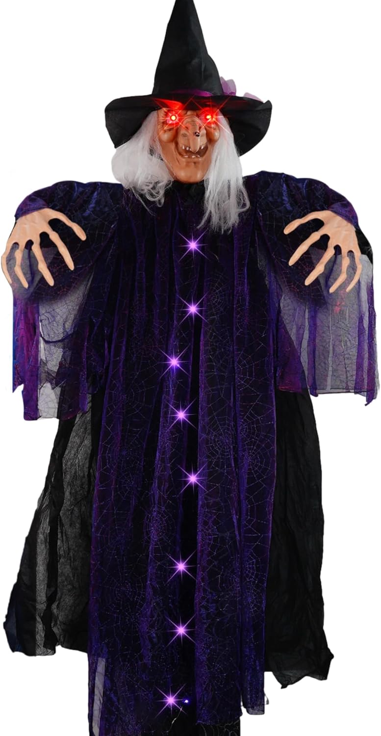 Bruja Colgante 1.8metros Halloween Luz Y Sonido