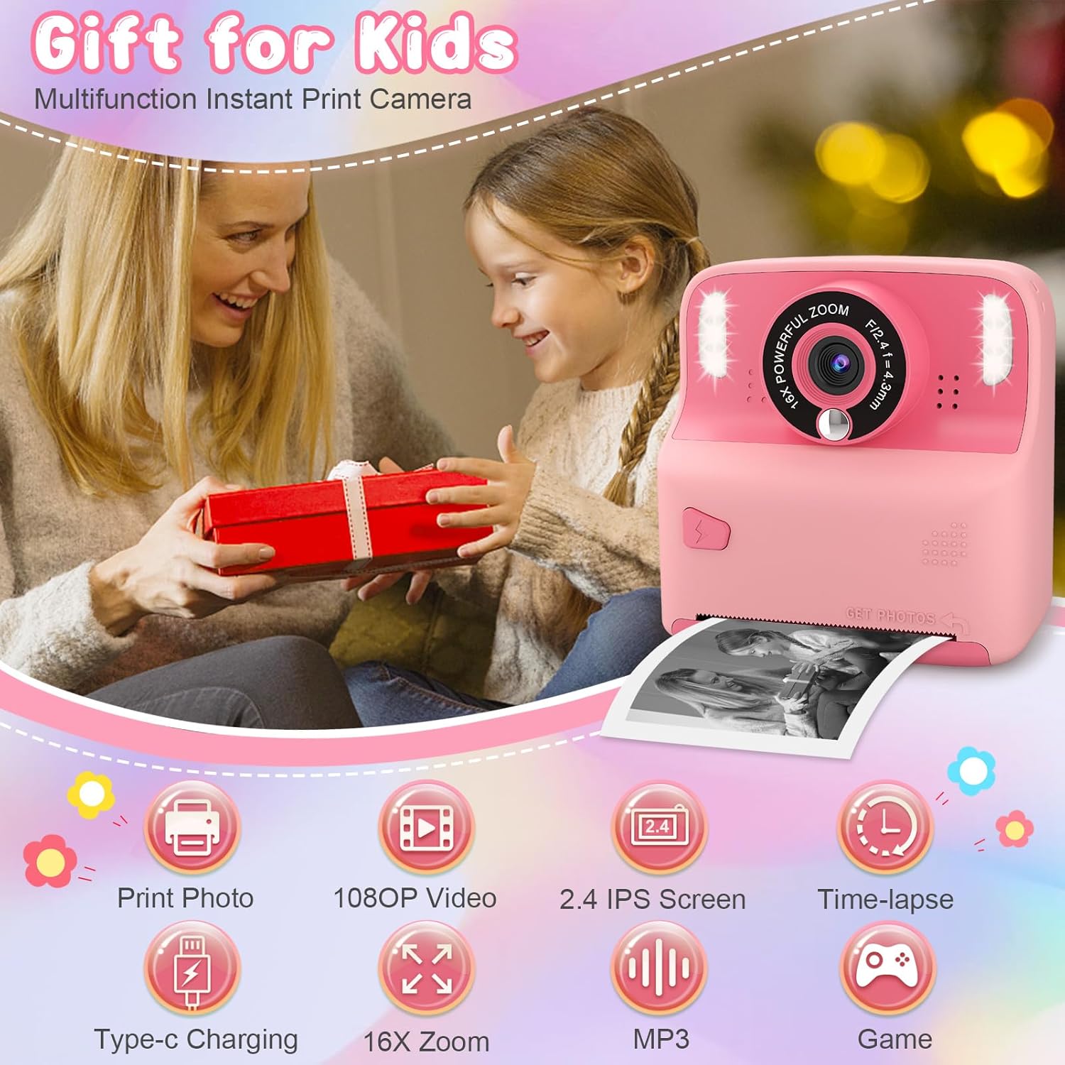 Cámara De Fotos Impresión Instantánea Infantil