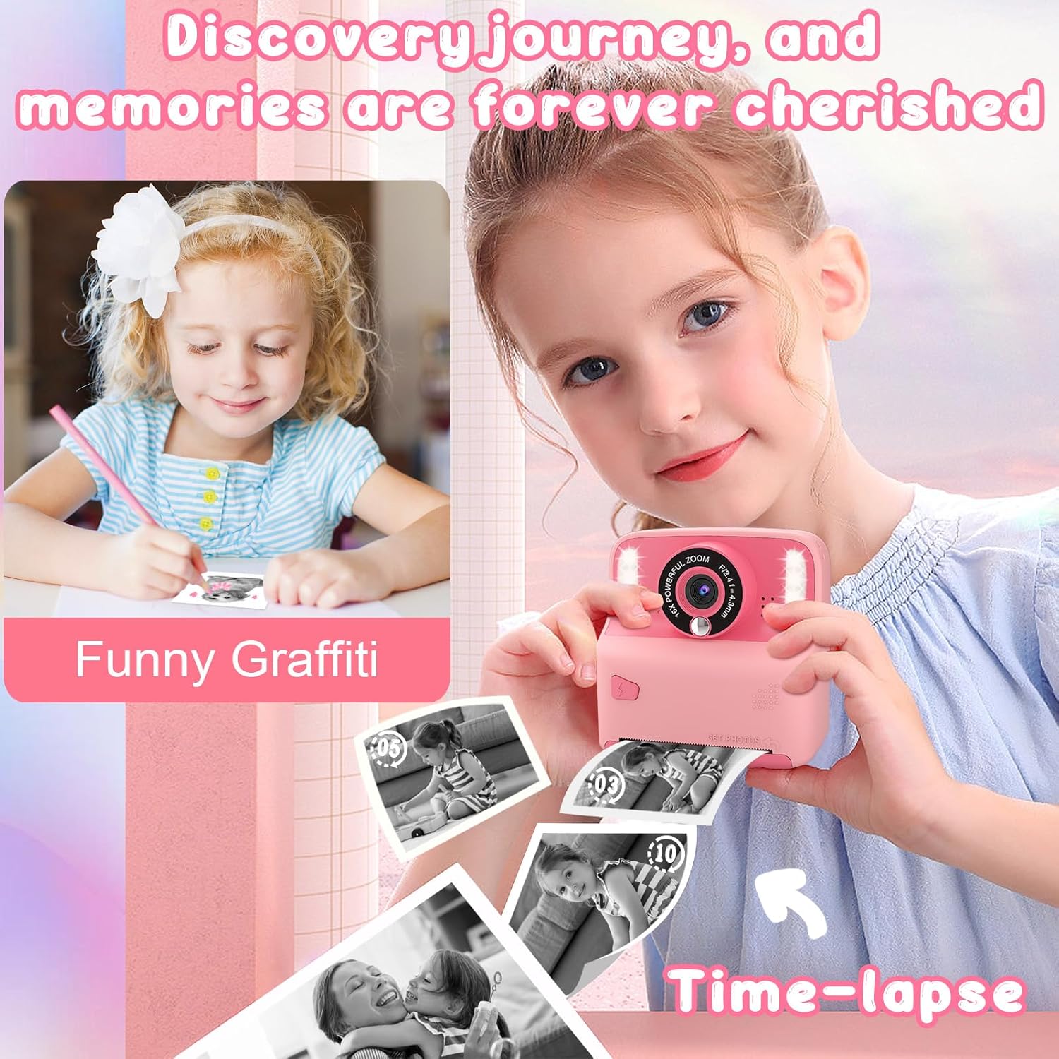 Cámara De Fotos Impresión Instantánea Infantil
