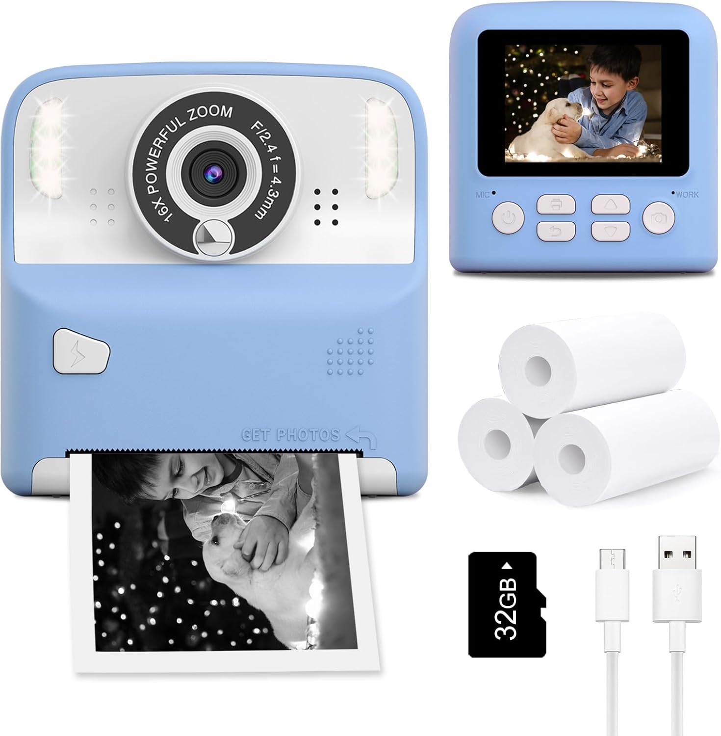 Cámara De Fotos Impresión Instantánea Infantil