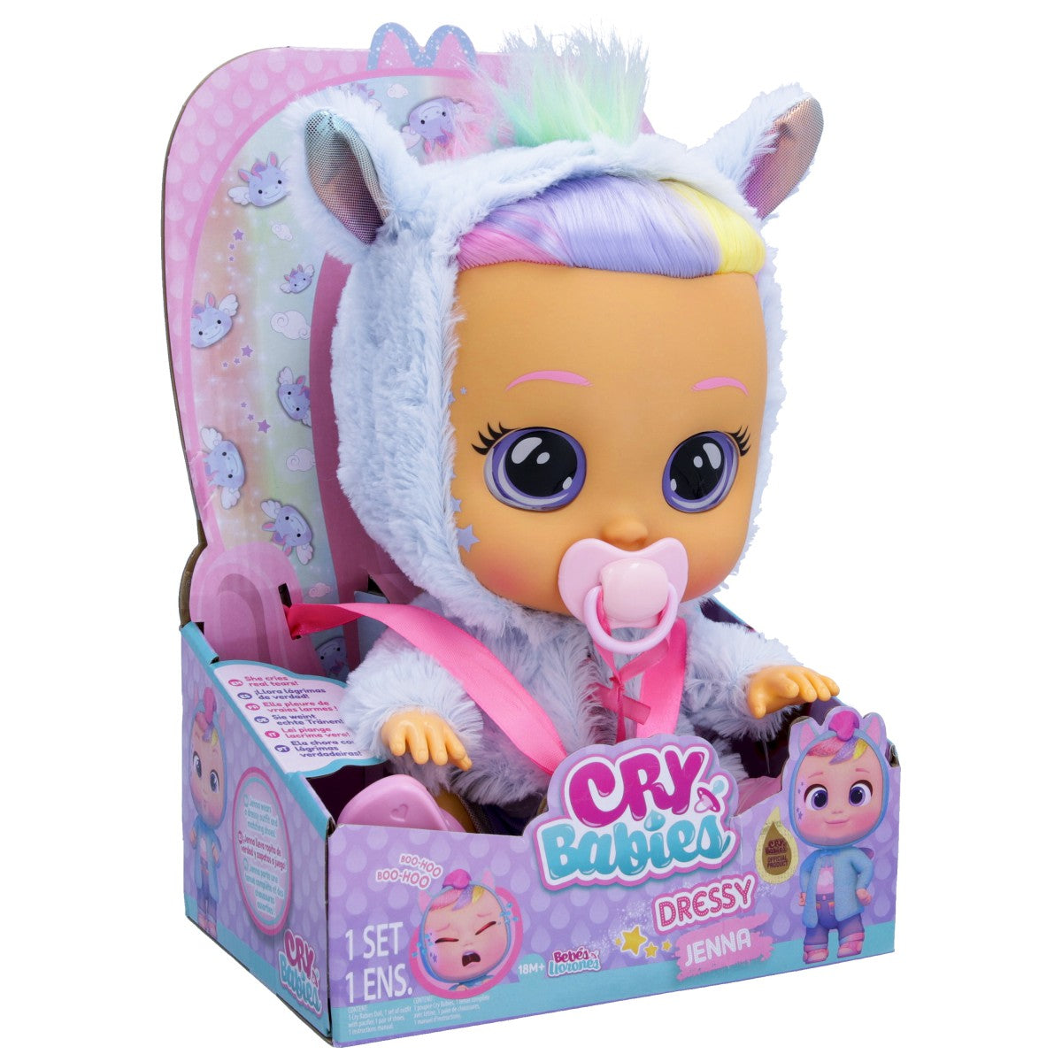 Muñeca Bebes Llorones Dressy Fantasy Jenna Cry Babies