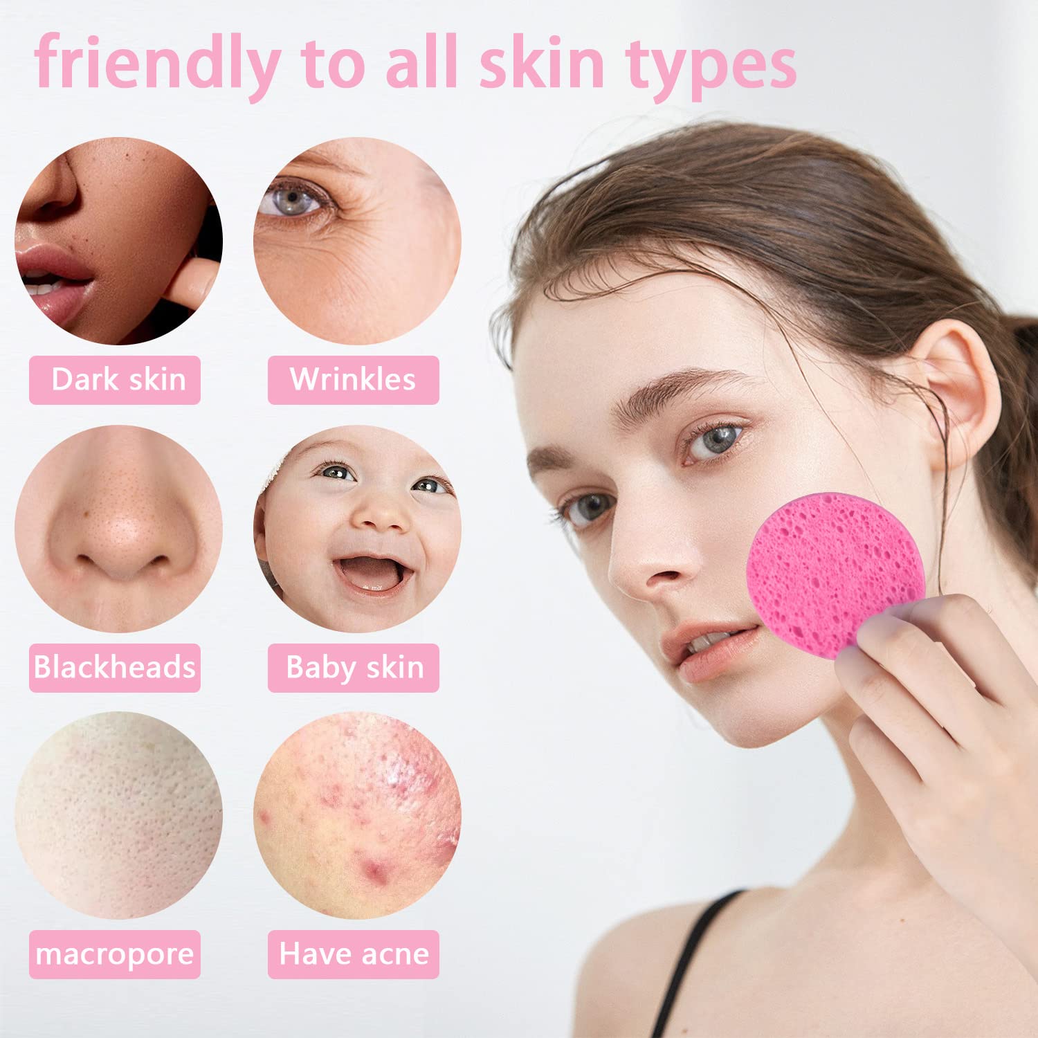 Esponjas Faciales Celulosa Natural Pack 50uni