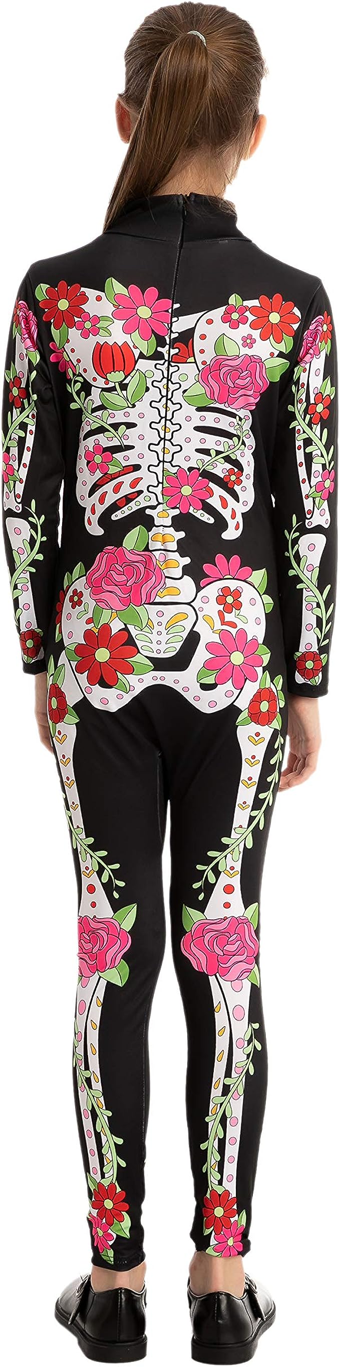 Disfraz De Esqueleto Floral Halloween Infantil