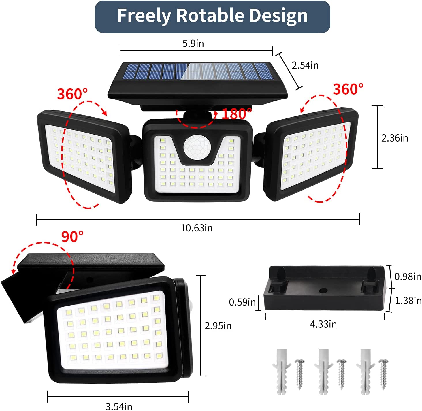 Foco Solar con sensor de movimiento inalámbrico  impermeable