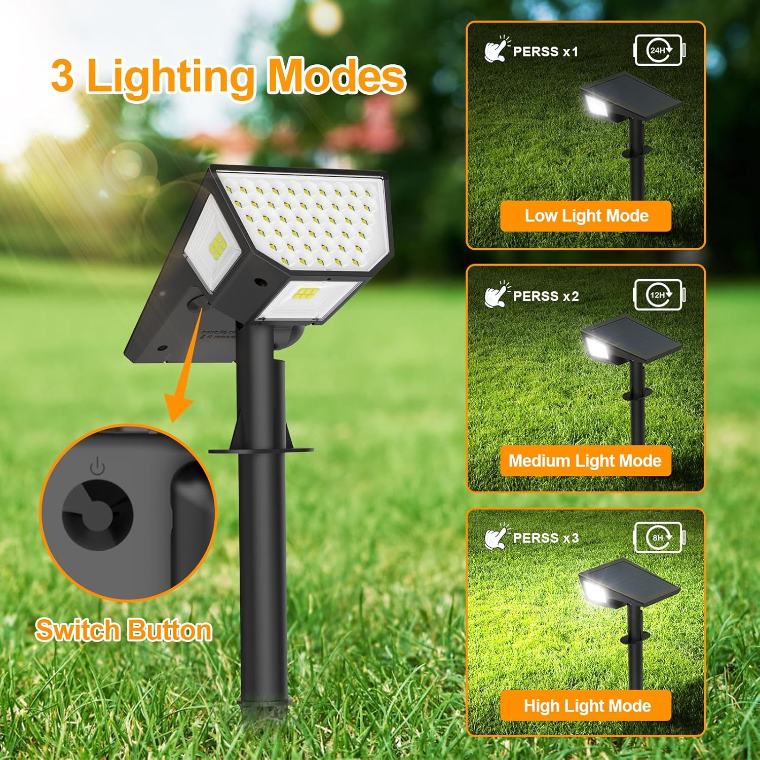 Focos Solaresx4 63 Led Ángulo 300° Impermeables