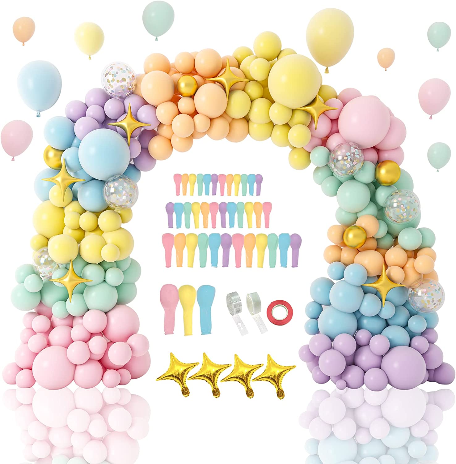 Globos de látex de color pastel deco orgánica