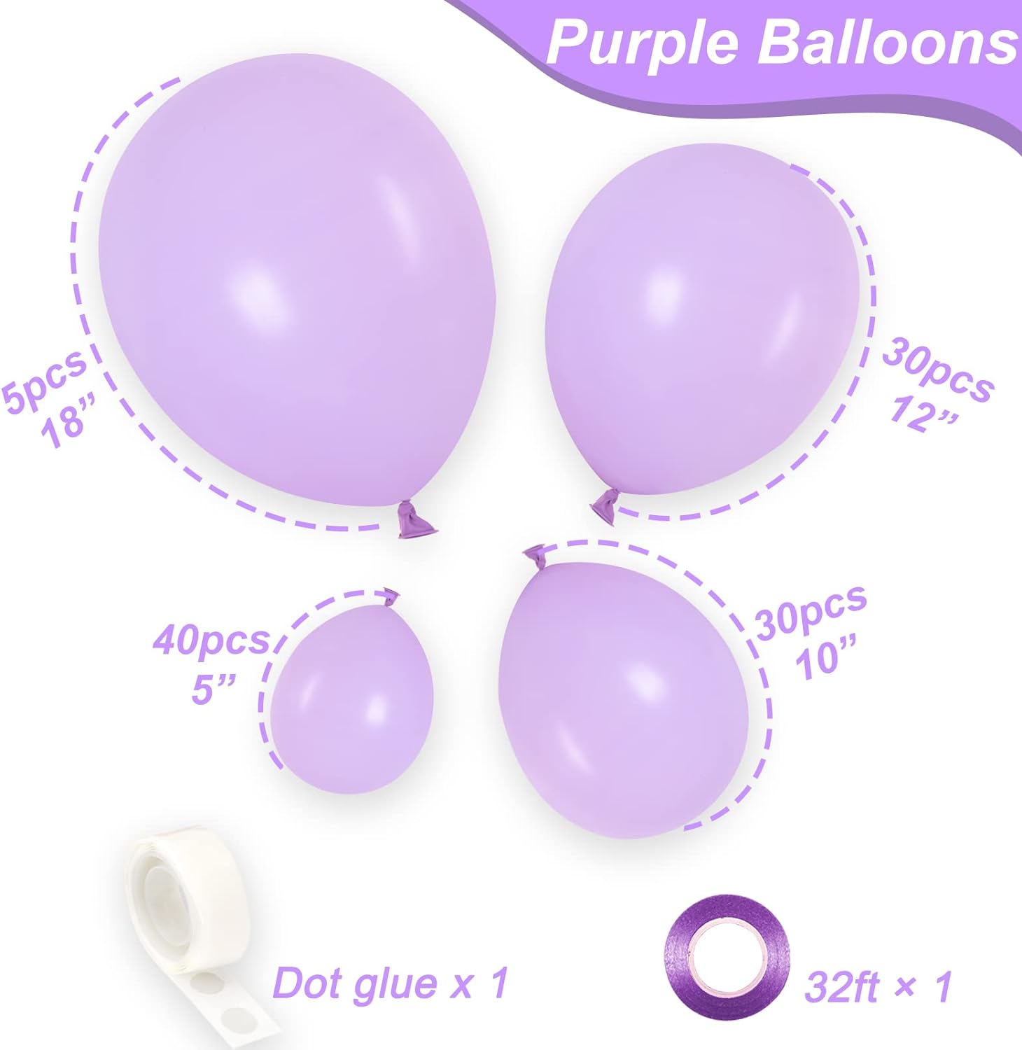 Arco Globos lisos De Diferentes Tamaños X105