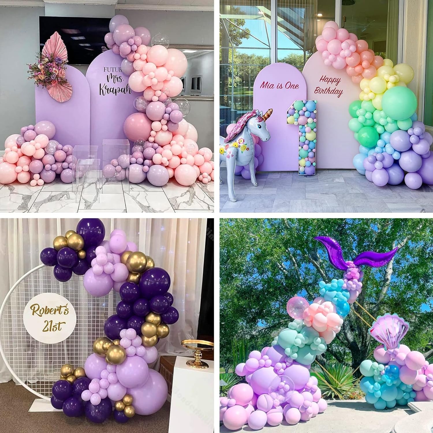 Arco Globos lisos De Diferentes Tamaños X105