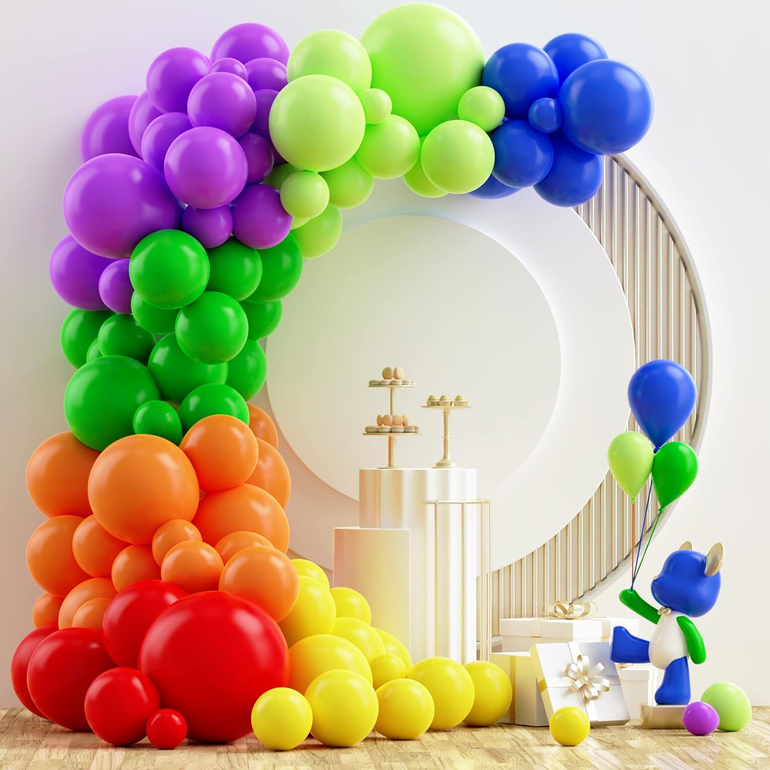 Arco Globos multicolor De Diferentes Tamaños X126