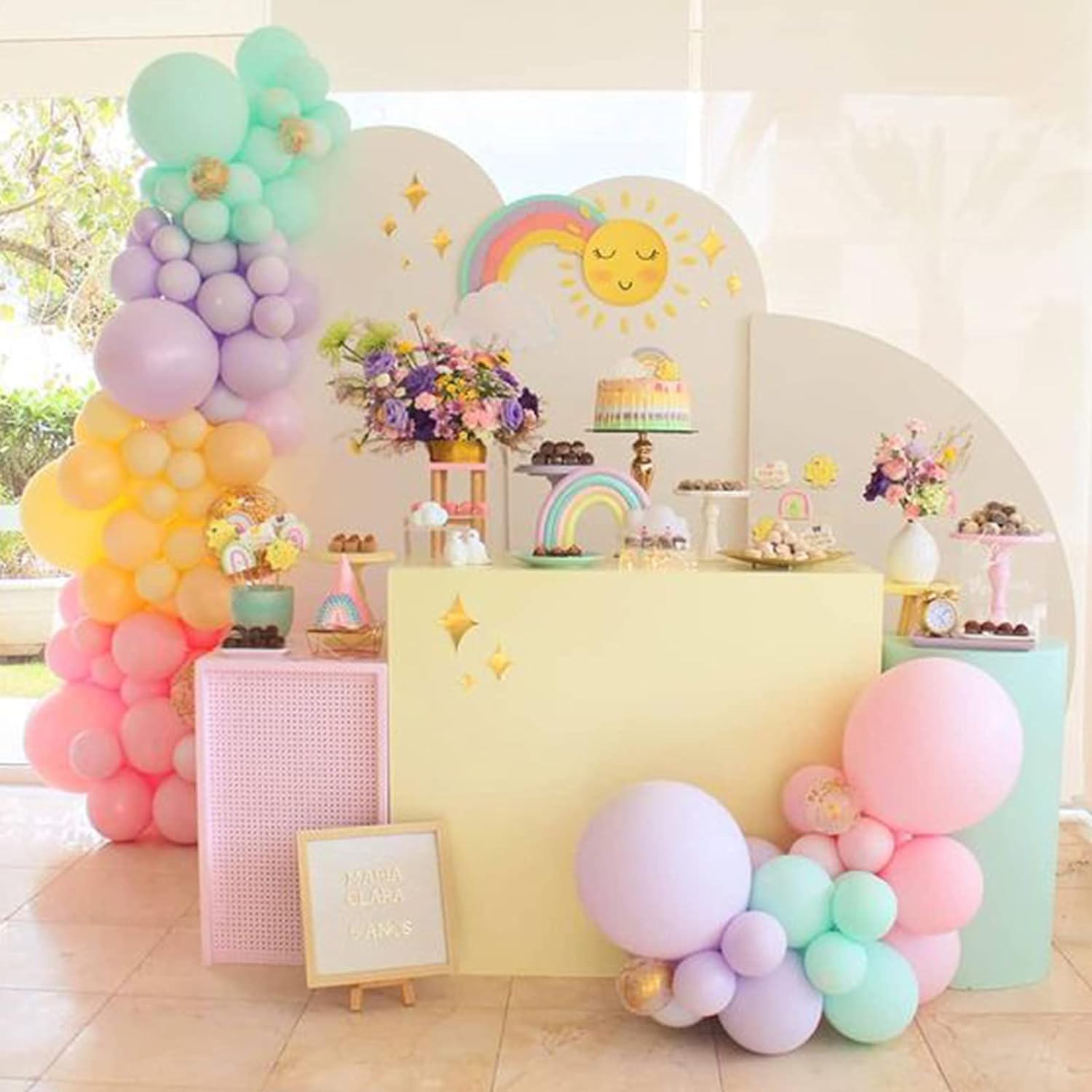 Guirnalda De Globos Pastel De Unicornio Latex