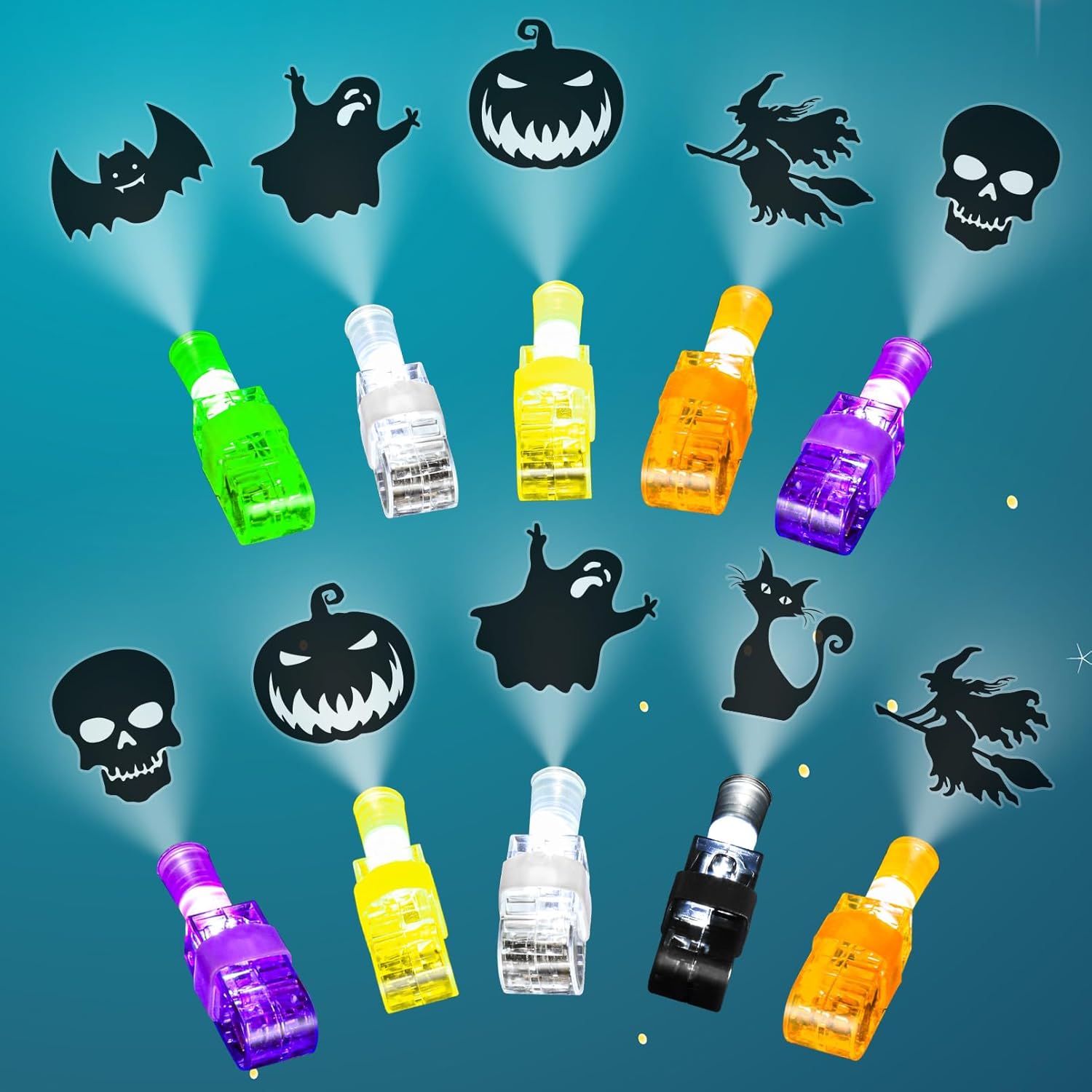 36 Luces De Dedo Iluminadas Infantil Halloween
