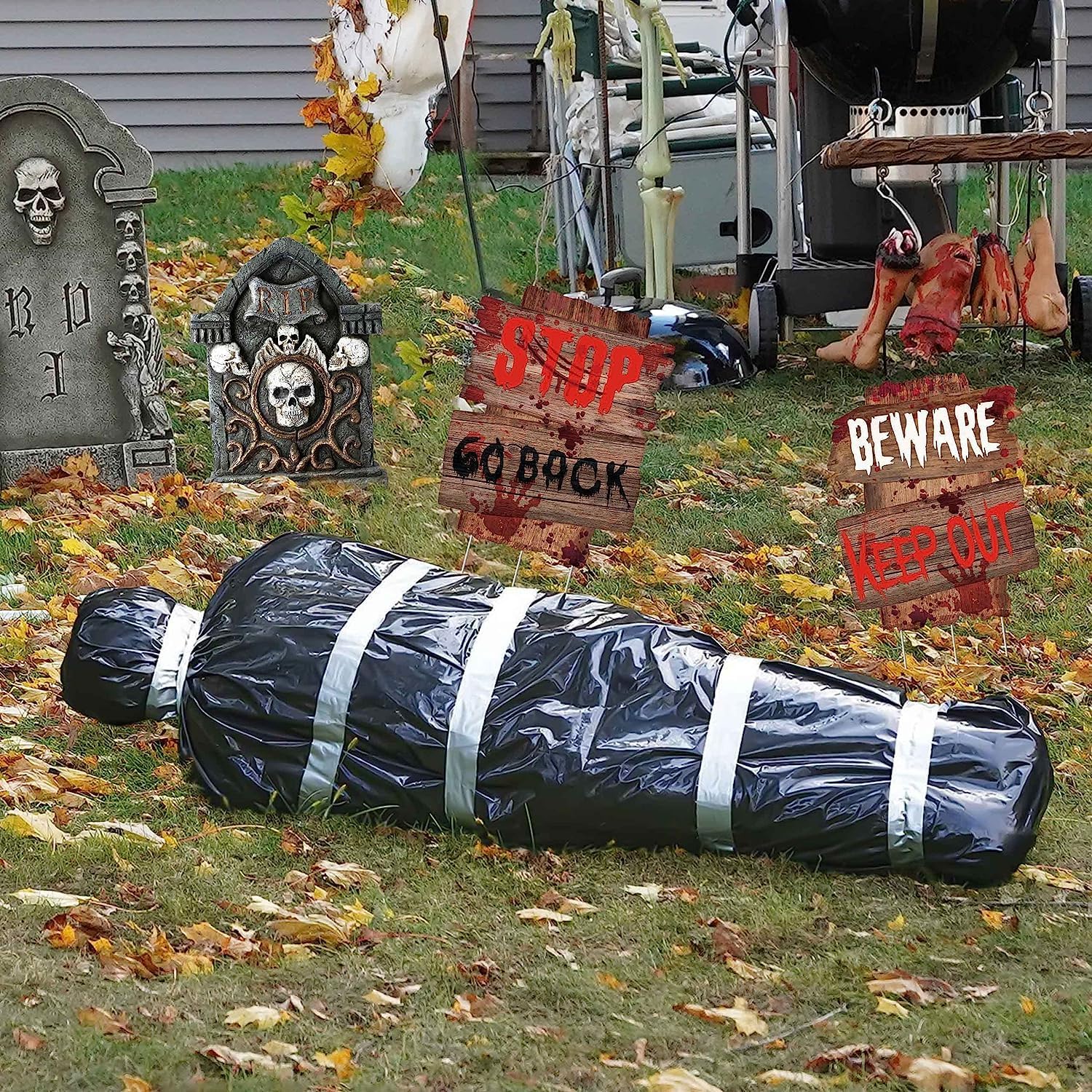Deco Halloween Cadaver Víctima De 1.5 M De Alto
