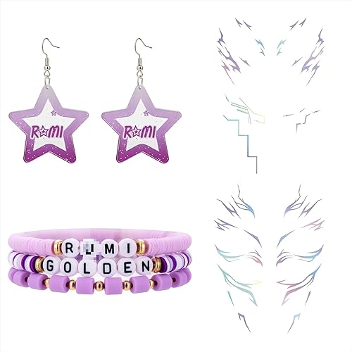 Juego De Kpop Demon Pulseras Aretes Y Tatuajes