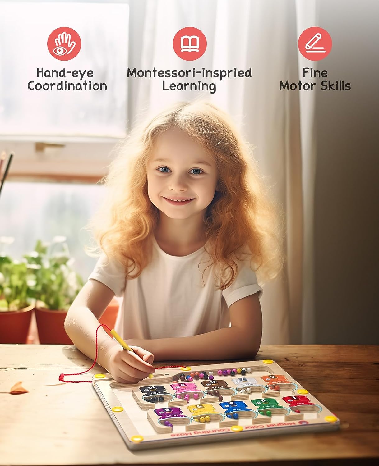 Laberinto Magnético Colores Y Números Montessori