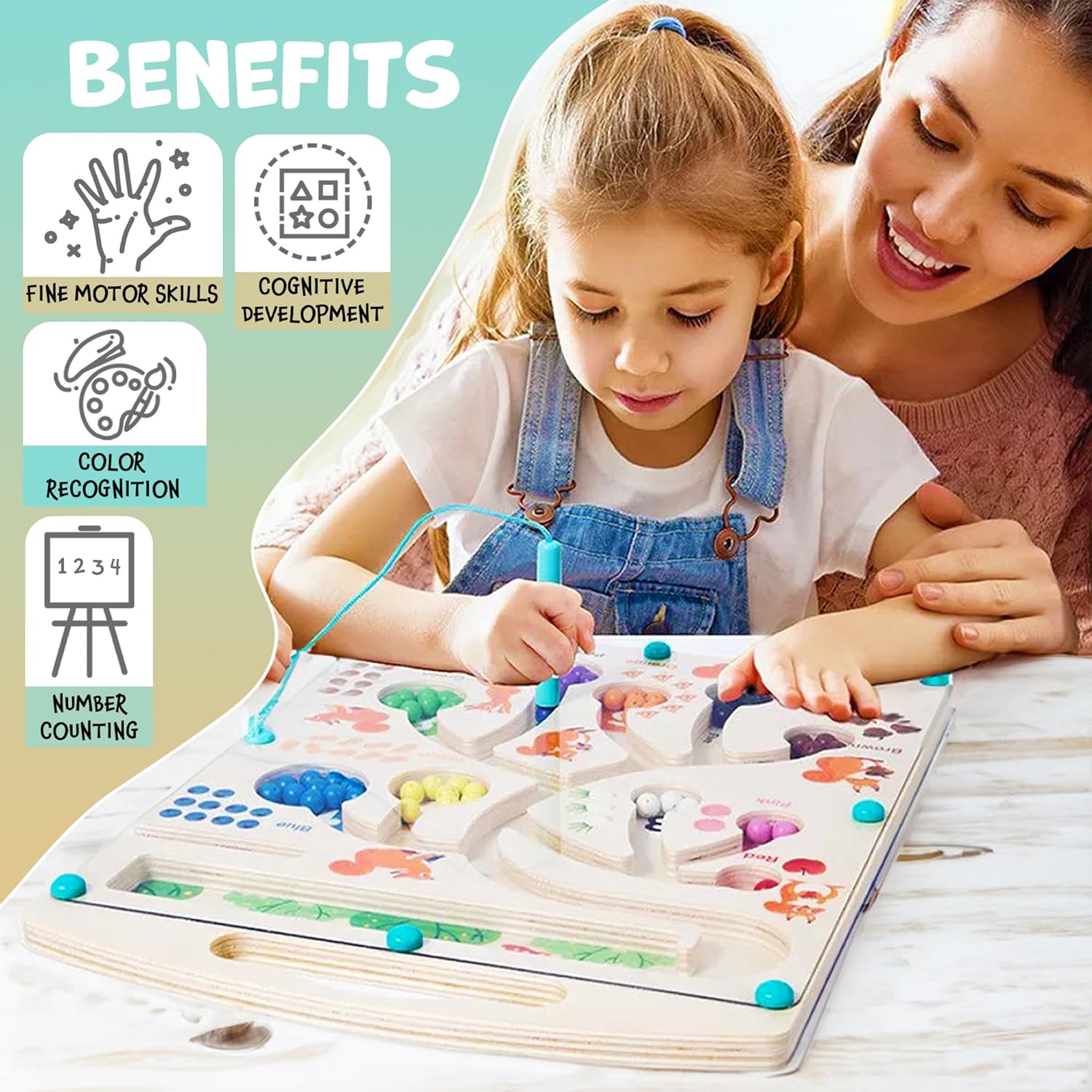 Laberinto Magnético Números y Colores Montessori