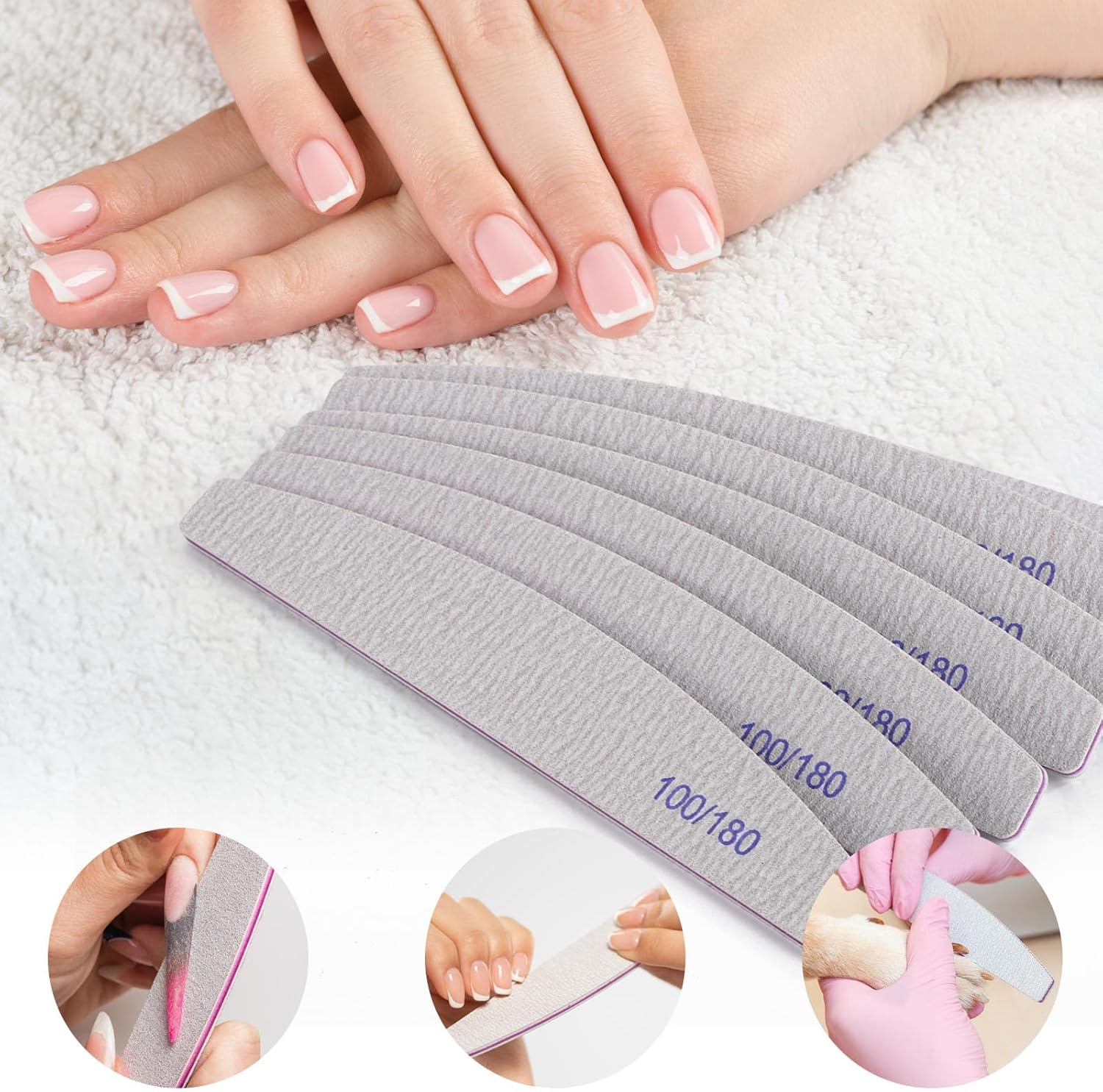 Limas De Uñas 23 Herramientas De Manicura Grano 100/180