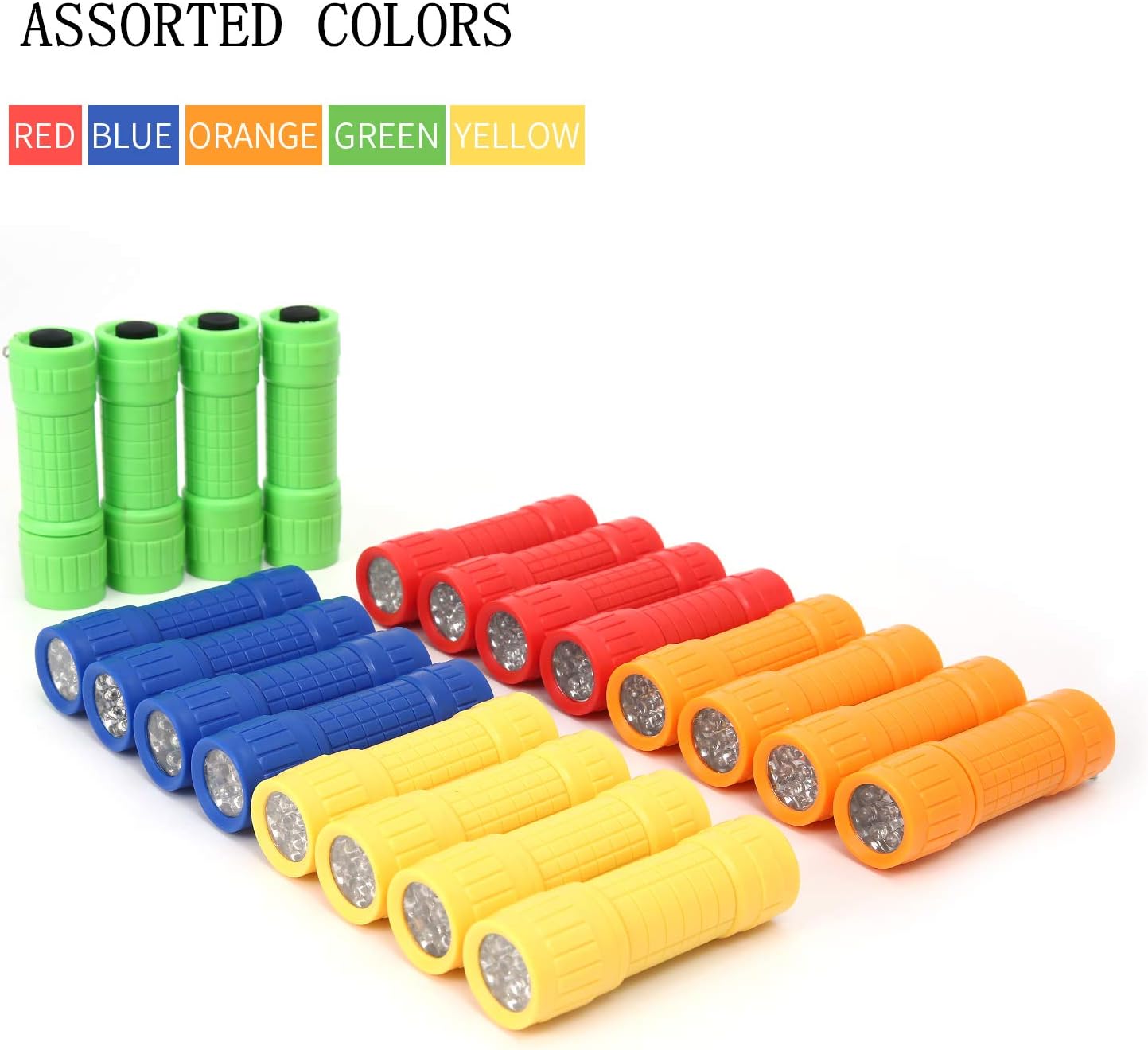 Set 30 Mini Linternas 5 Colores 9 Led Y Pilas