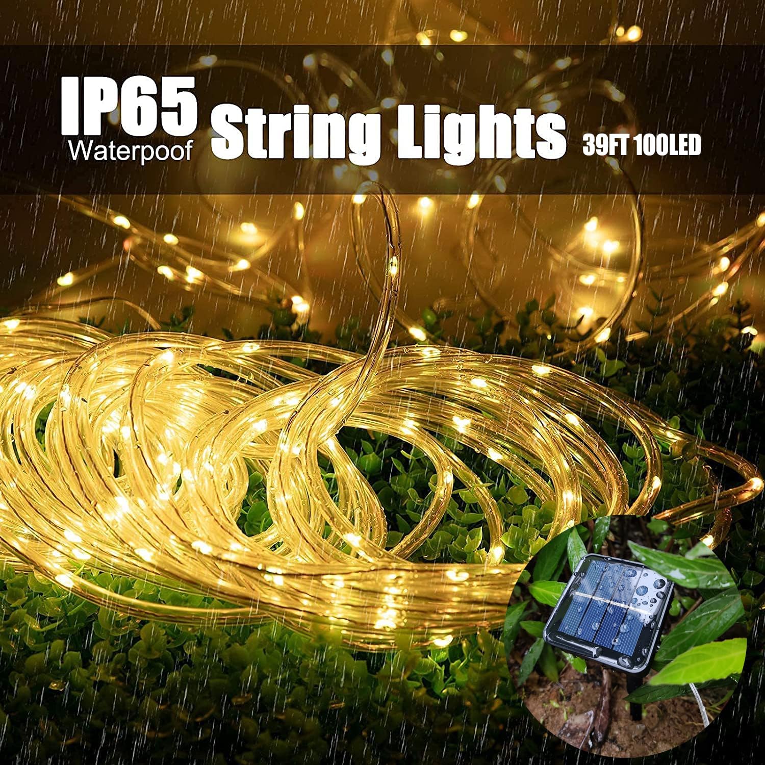 Manguera De Luz Solar Impermeable 100 Luces Led