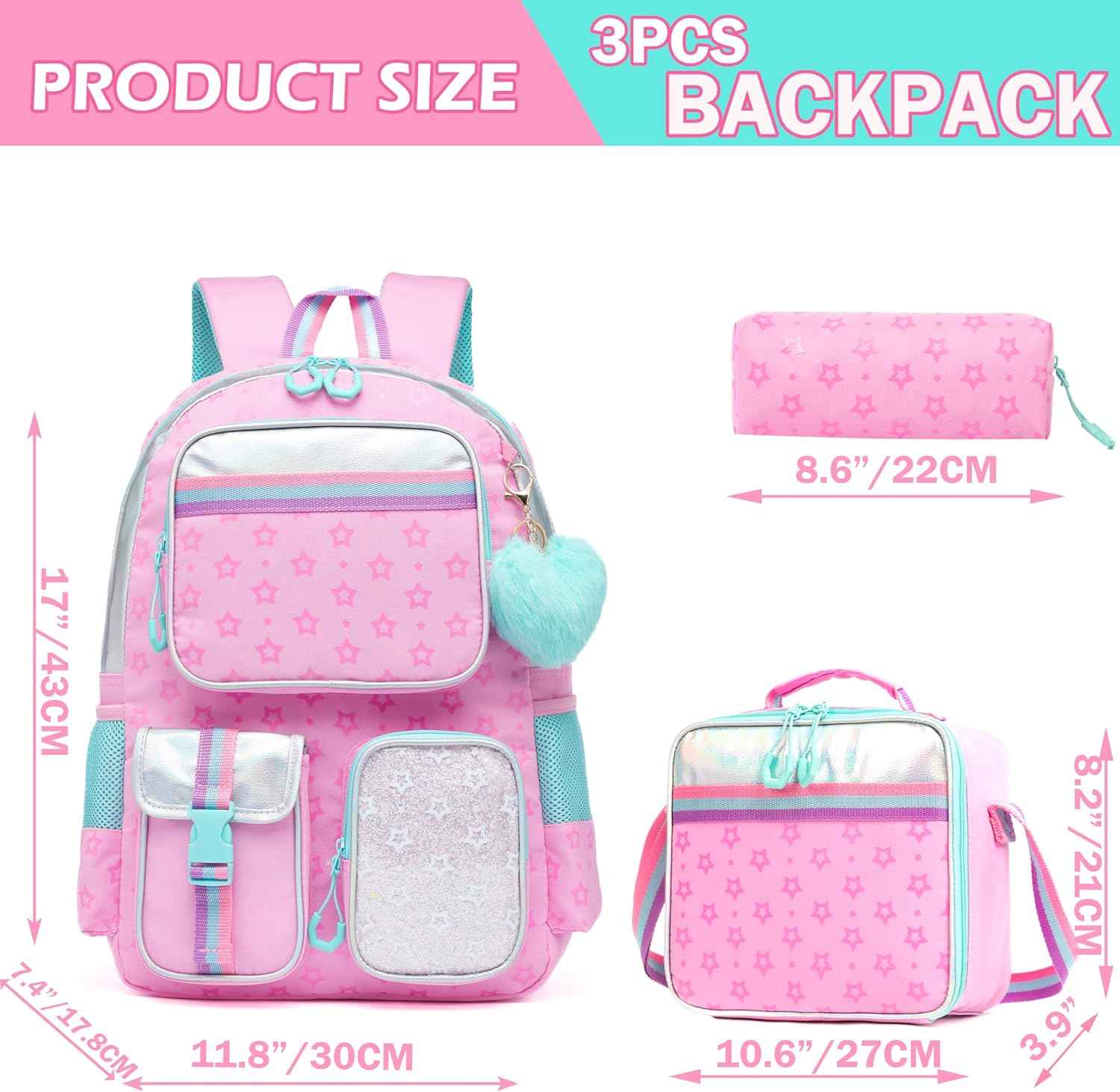 Mochila Escolar Con Lonchera Y Cartuchera Grande