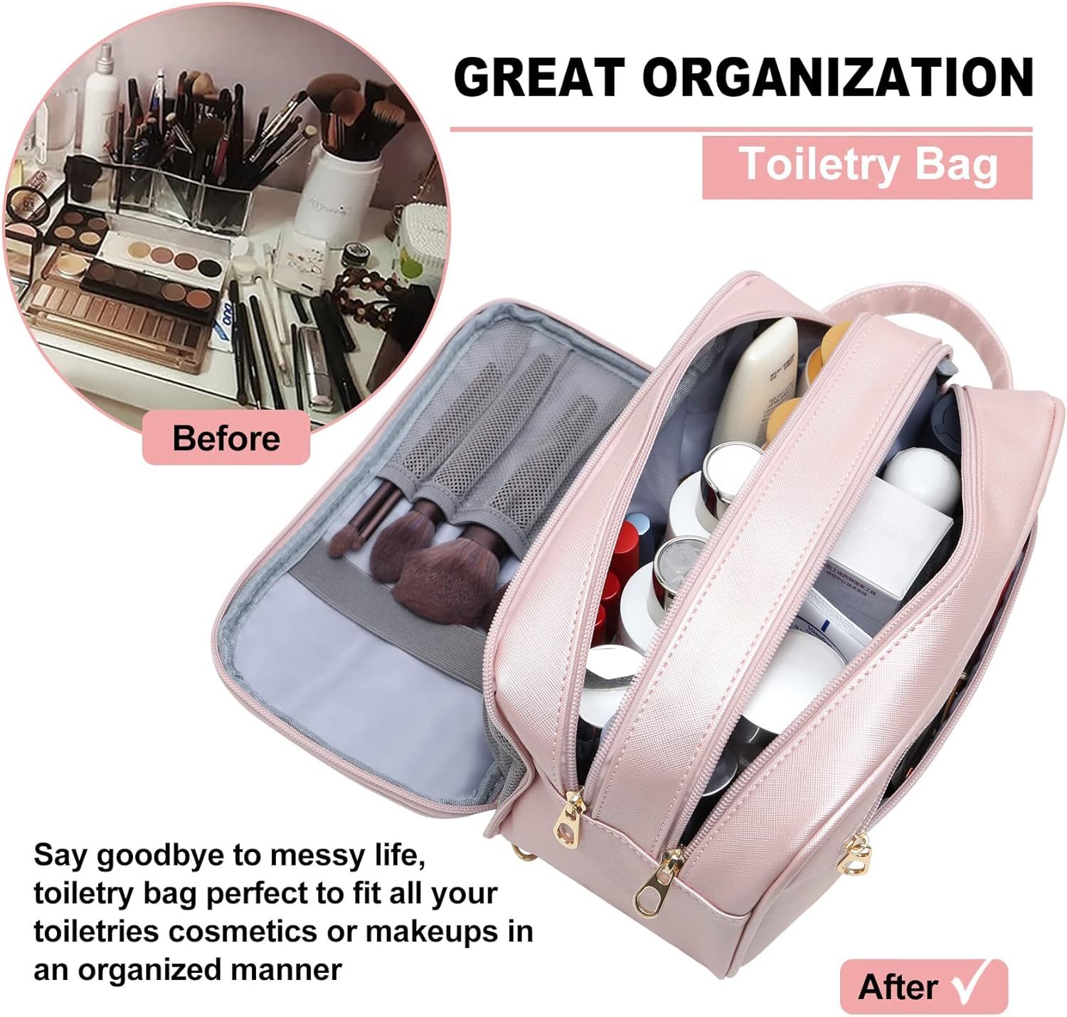 Necessaire  De Maquillaje Grande Resistente Al Agua