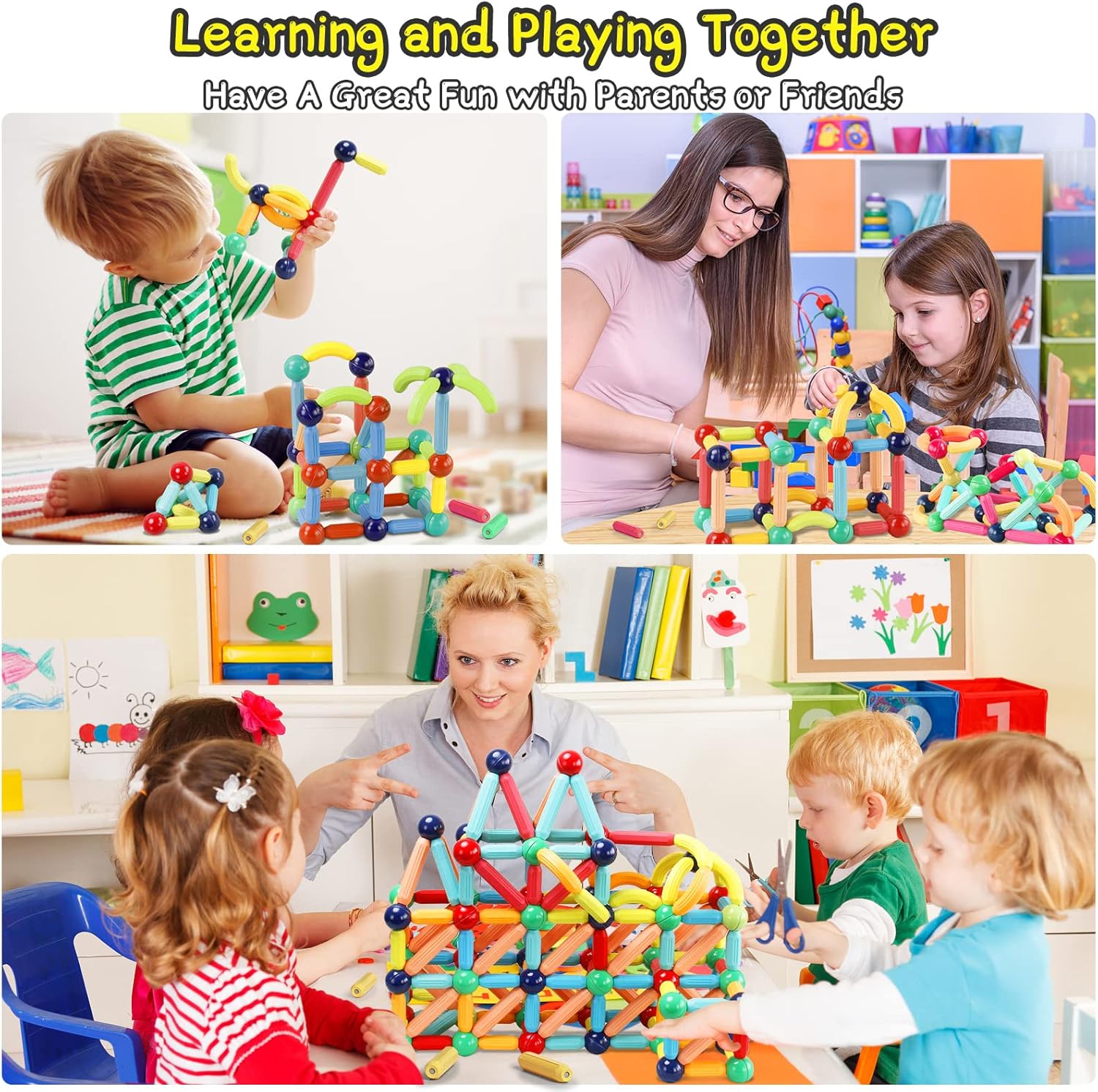 Juguetes Magnéticos Montessori 64 Piezas