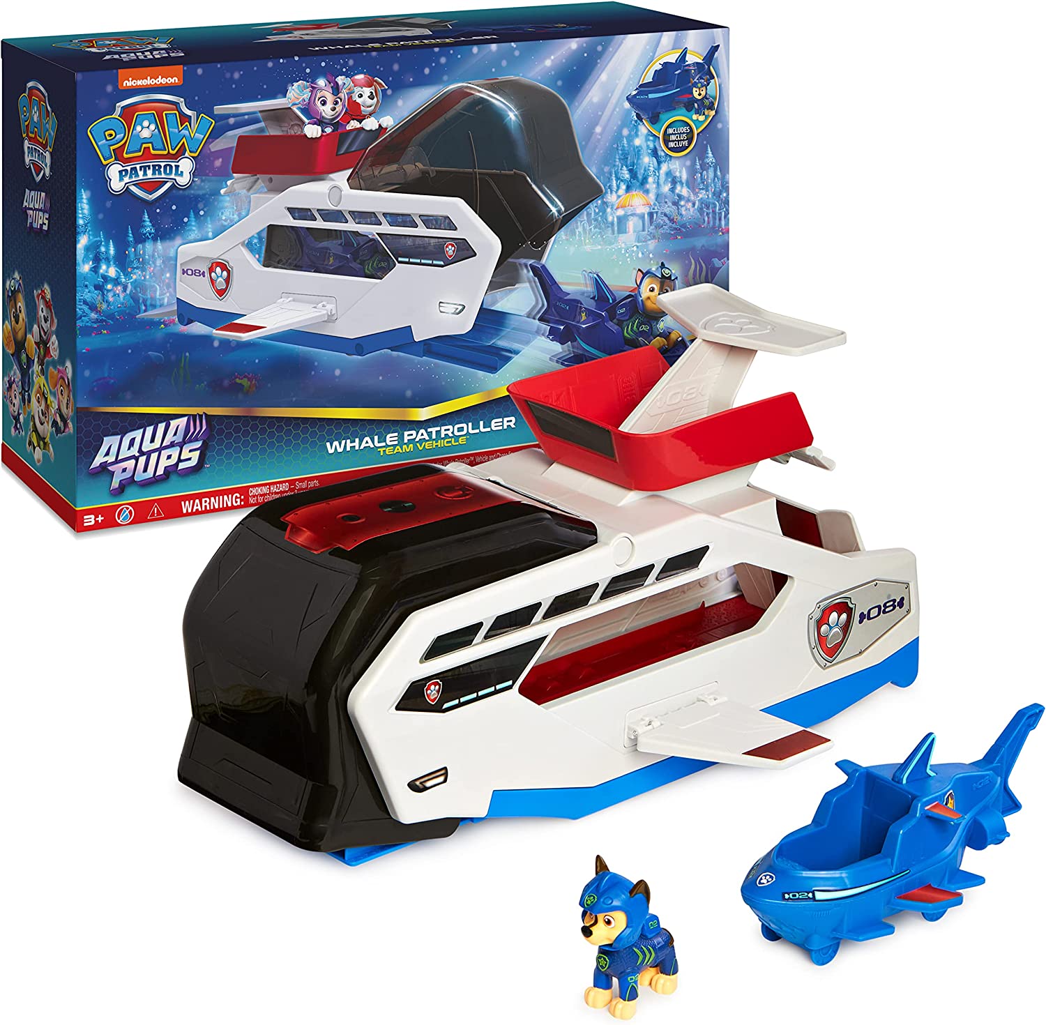Paw Patrol Vehículo Ballena Lanzador Con Figura